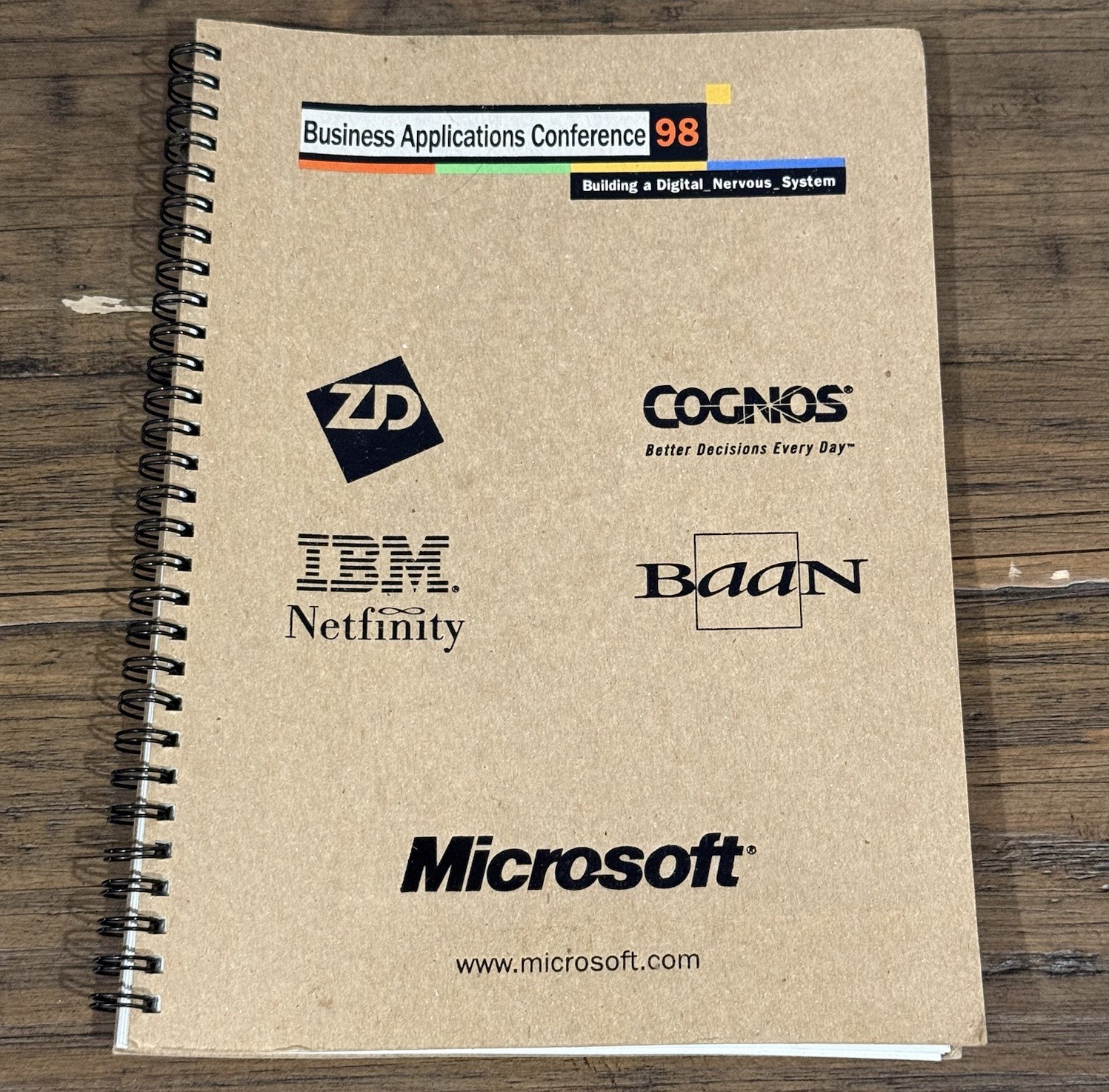 Vintage 1998 Microsoft Business Applications Conference Spiral Notebook