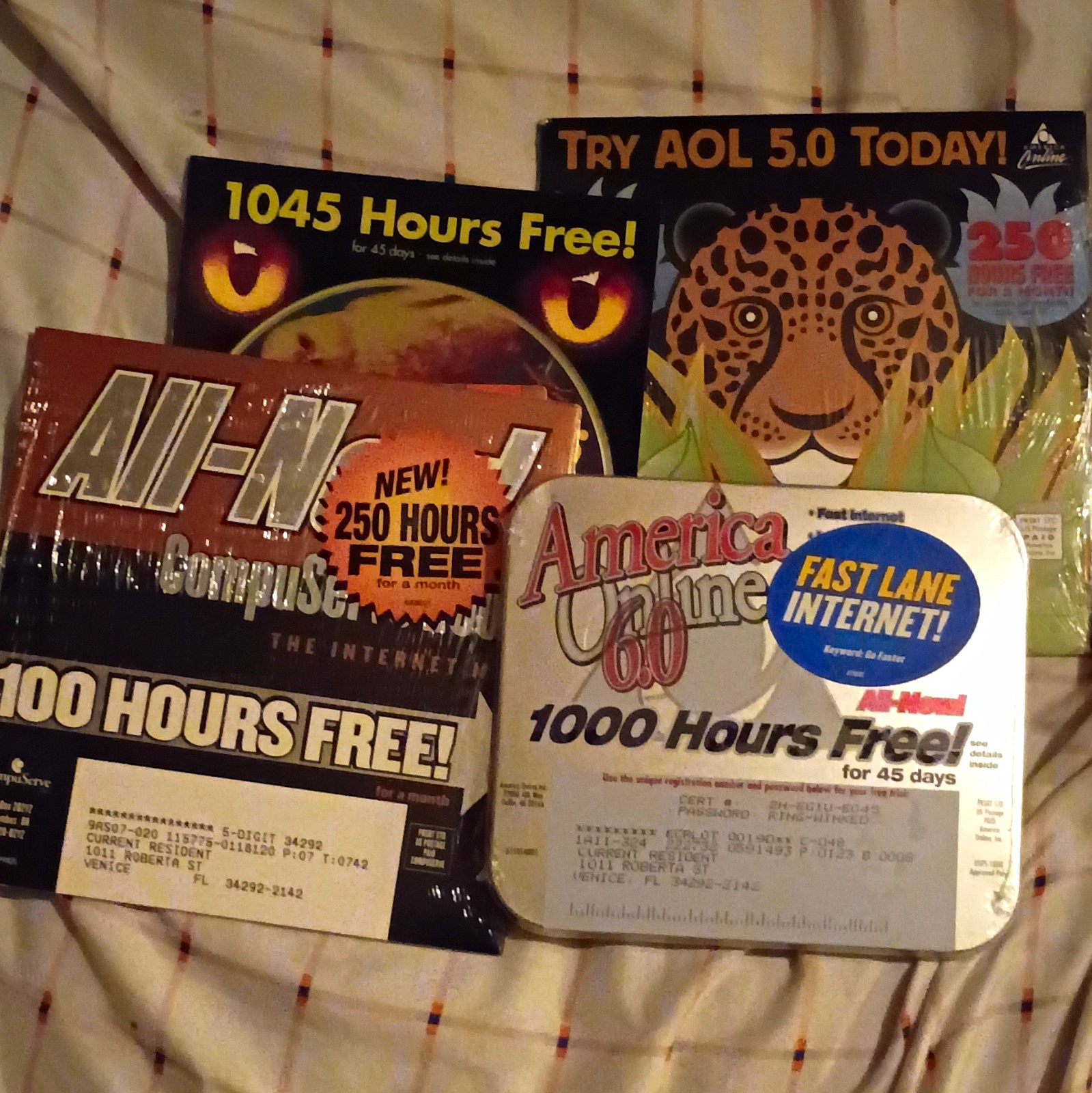 AOL America Online Vintage Internet Signup CD-ROM Lot 5.0 6.0 9.0 AM0204M16