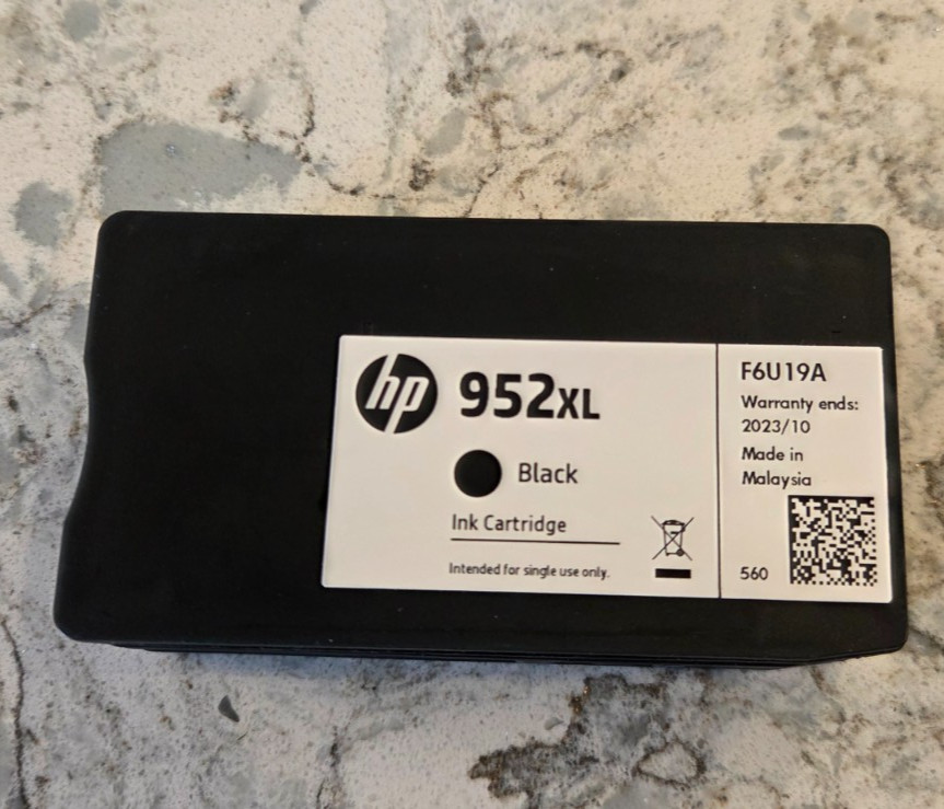 New HP 952XL Black Ink Cartridge F6U19A High Yield Genuine OEM