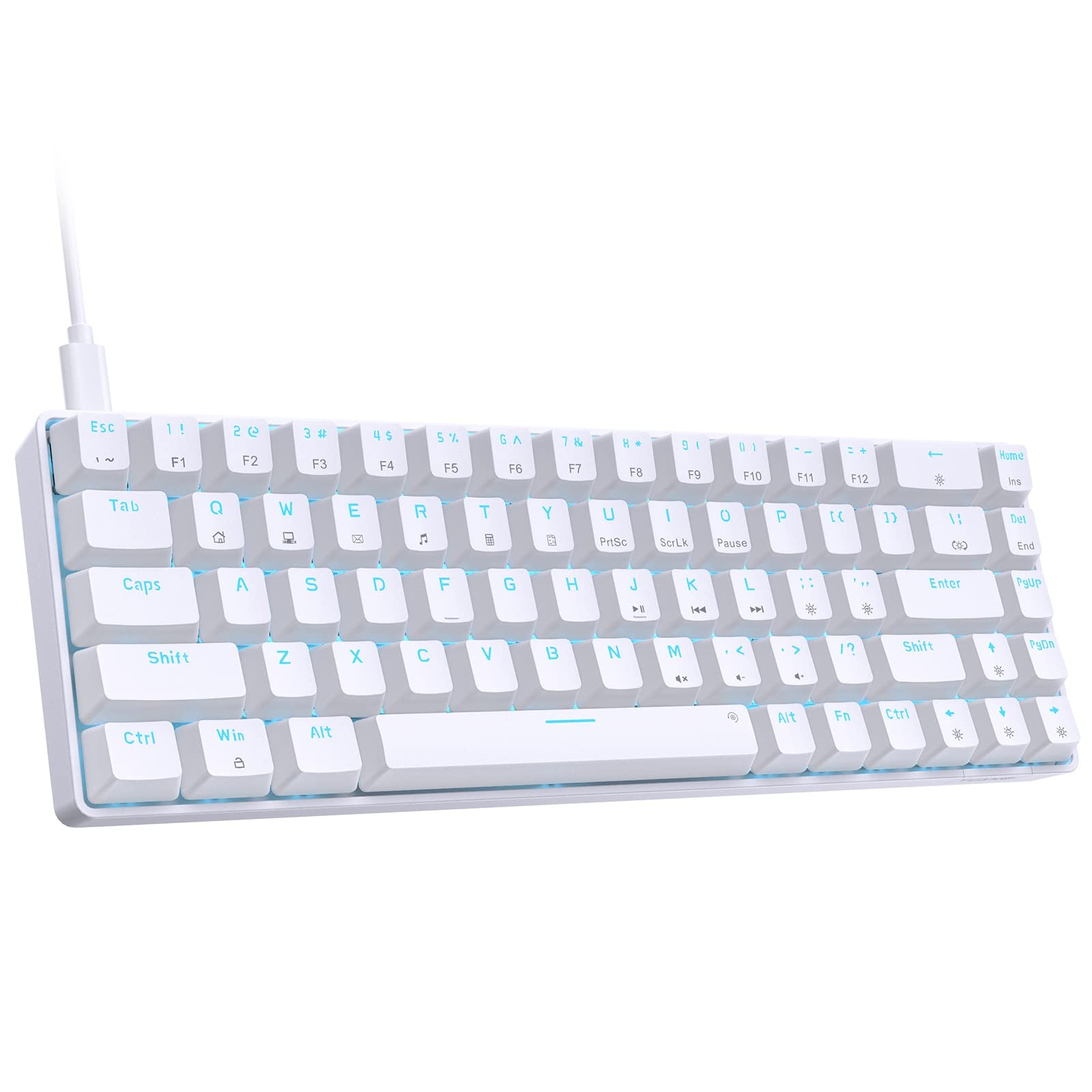 T68SE 60% Gaming Mechanical Keyboard,Ultra Compact Mini 68 Key with Red Switc...
