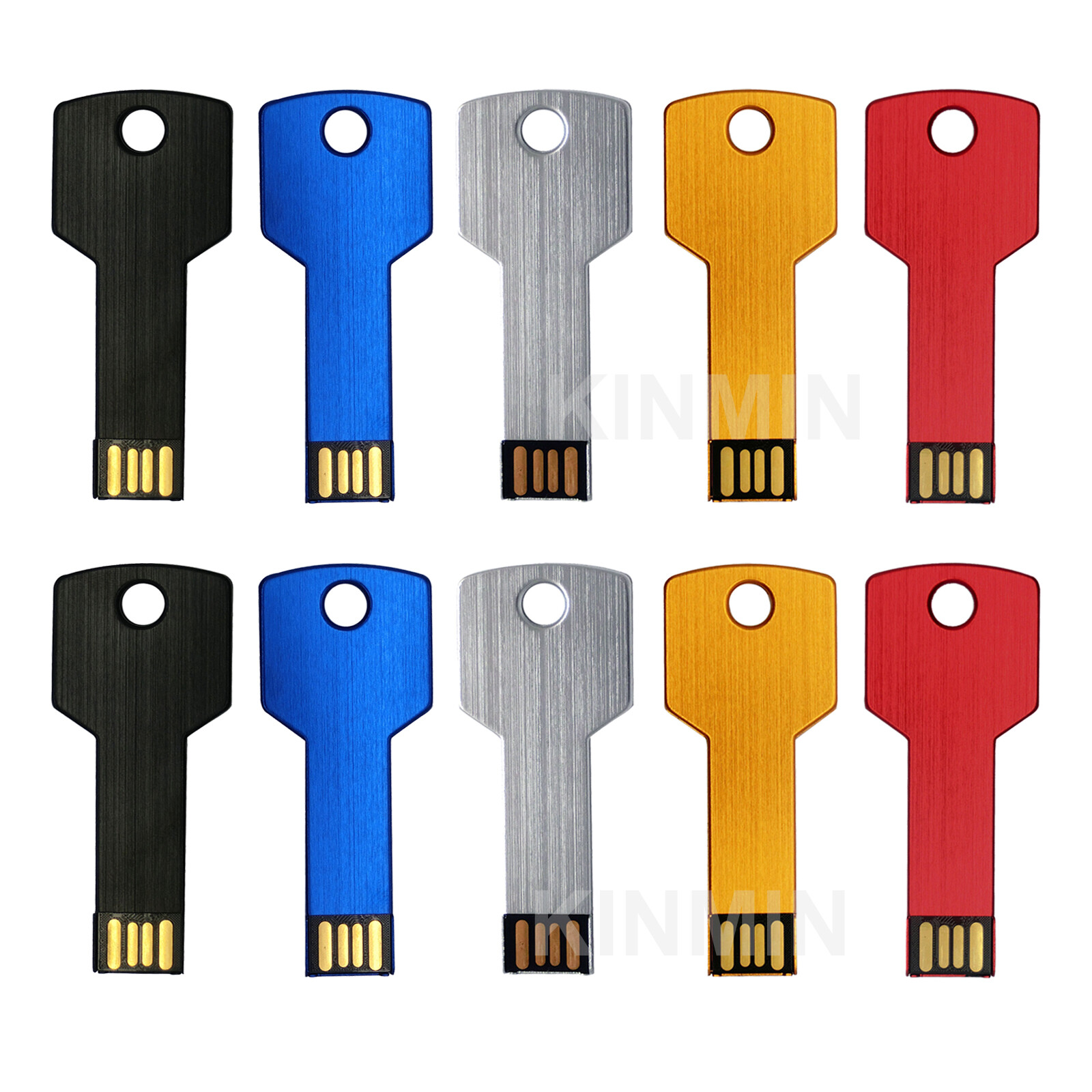 Lot 10 USB Flash Drive Key Shaped Thumb Drives Metal Memory Sticks Multi Color