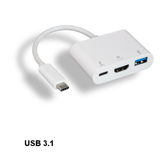 KNTK USB 3.1 Type C to USB 3.0 Type A/C/ HDMI 4K Adapter 5Gbps HDTV PC Display