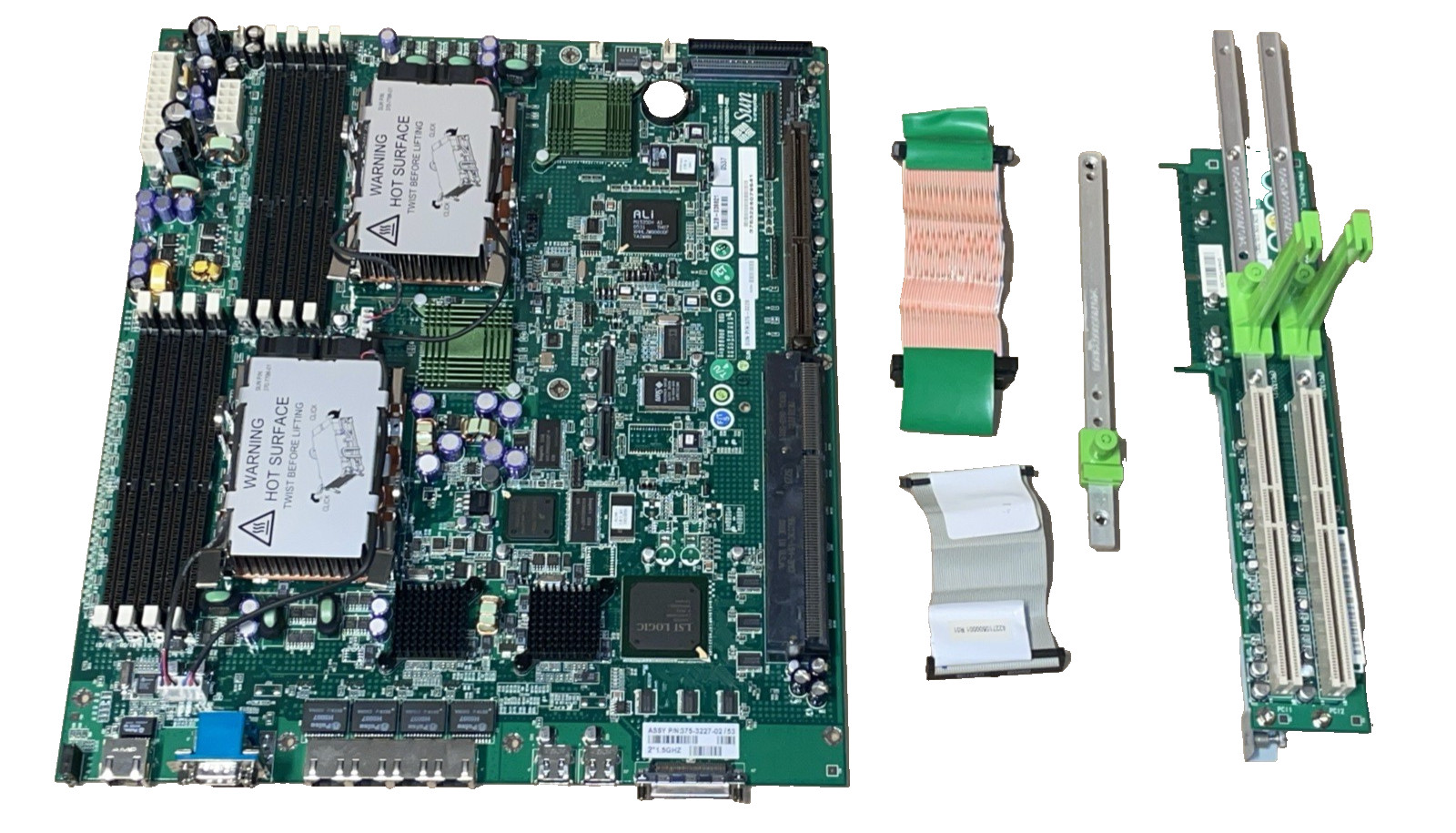 Sun Fire Server Motherboard 375-3228 + 2x UltraSPARC IIIi 1.6GHz CPU + Heatsink