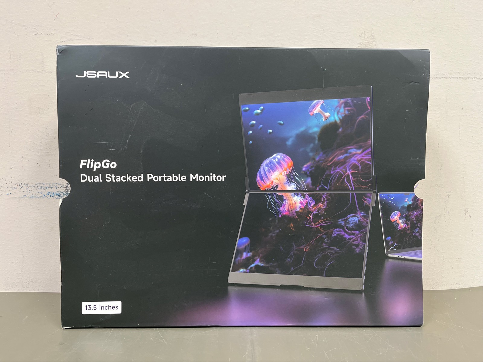 JSAUX FlipGo 13.5" 2.2K Dual Touchscreen Portable Monitor, Triple Laptop Touch I