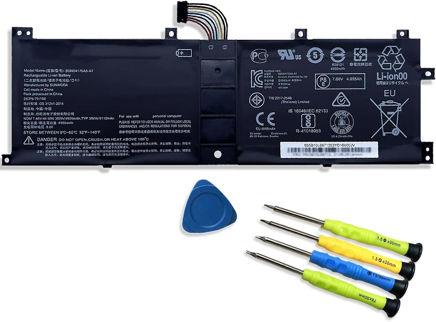 BSNO4170A5 AT Laptop Battery Replacement for Ideapad Miix 510 510 12IKB 520 520