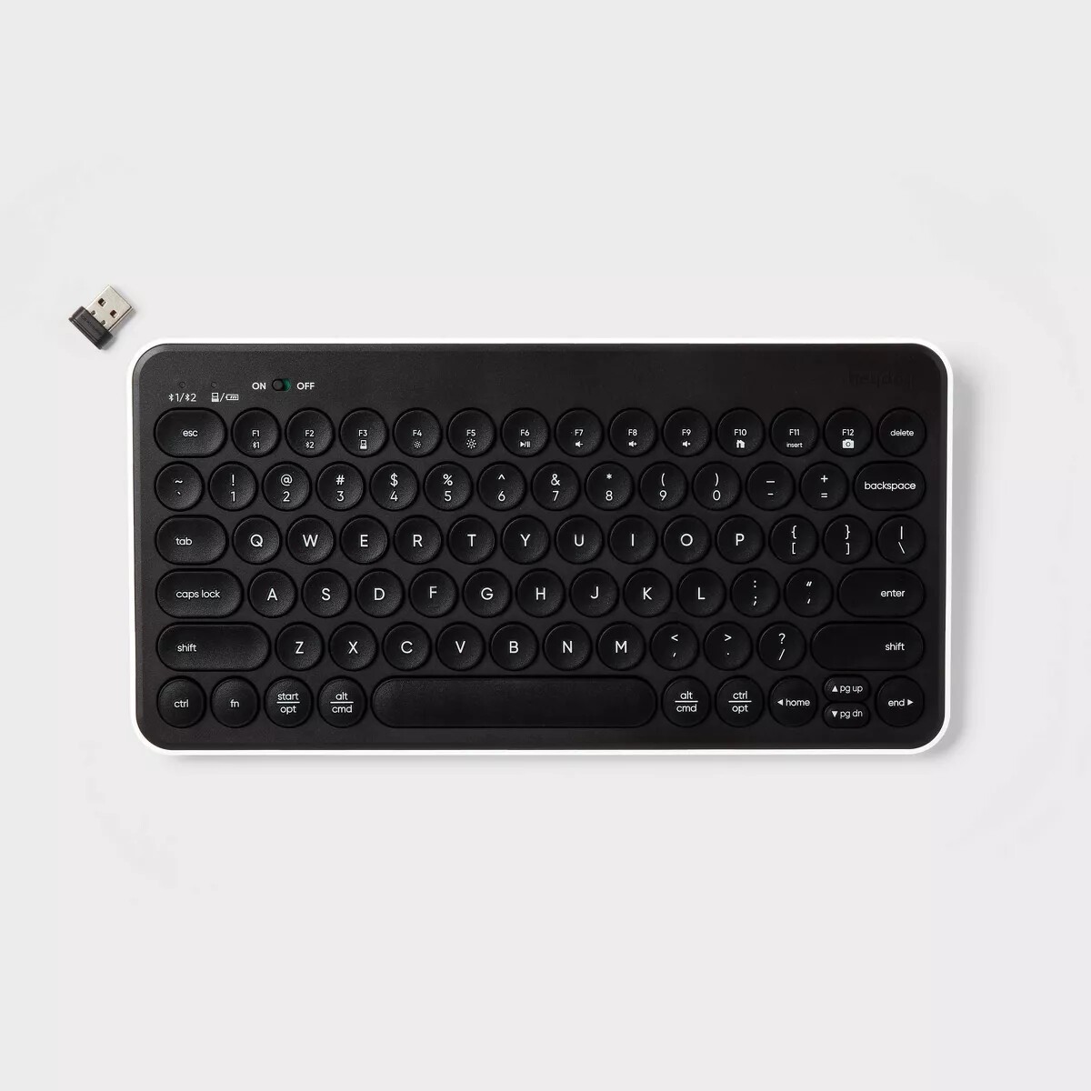 Heyday - Wireless Bluetooth Keyboard w/ USB Receiver Black/White