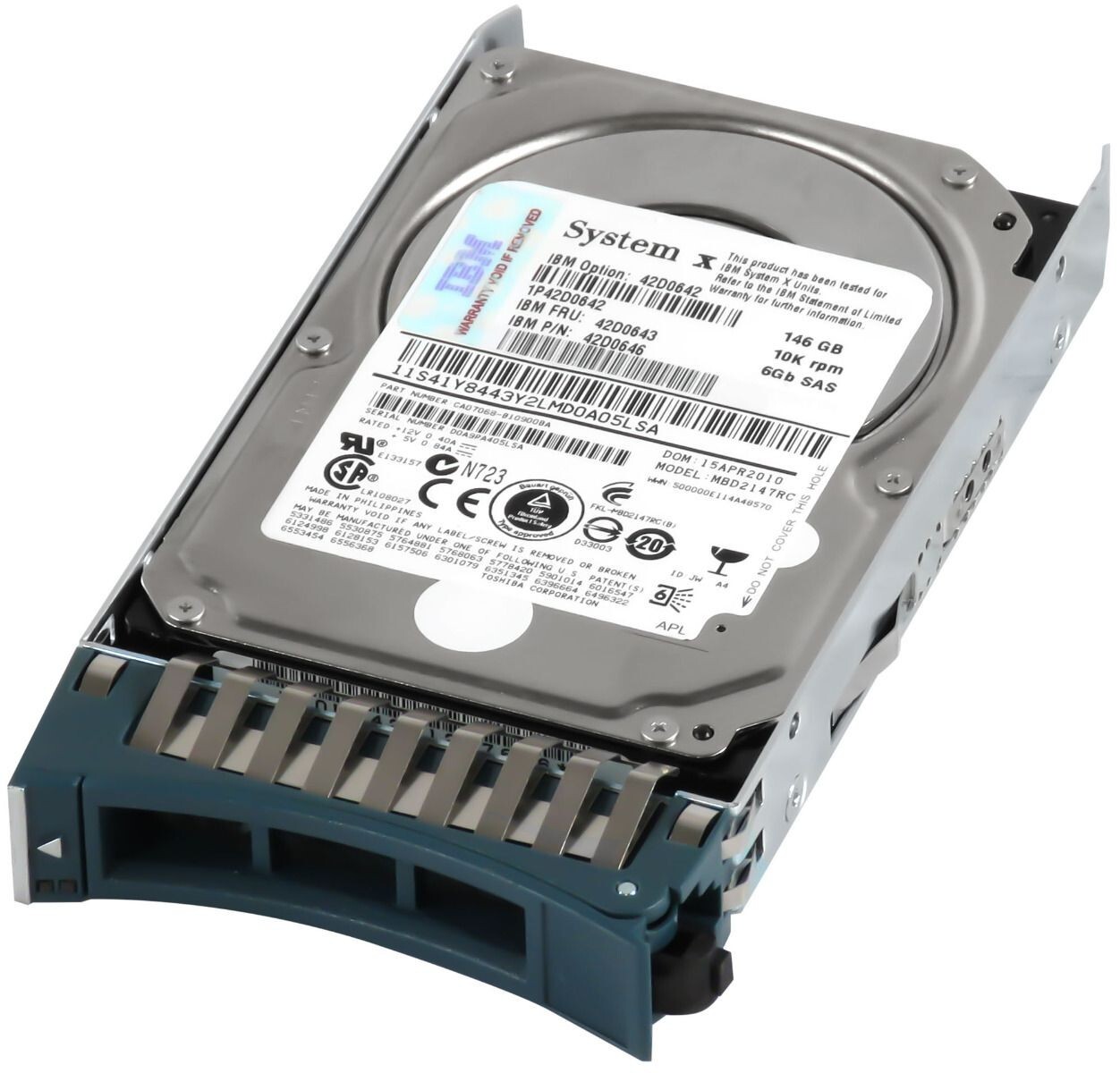 HARD DRIVE IBM 42D0643 42D0646 MBD2147RC 146GB 10000RPM 16MB SAS-2 2.5" inch