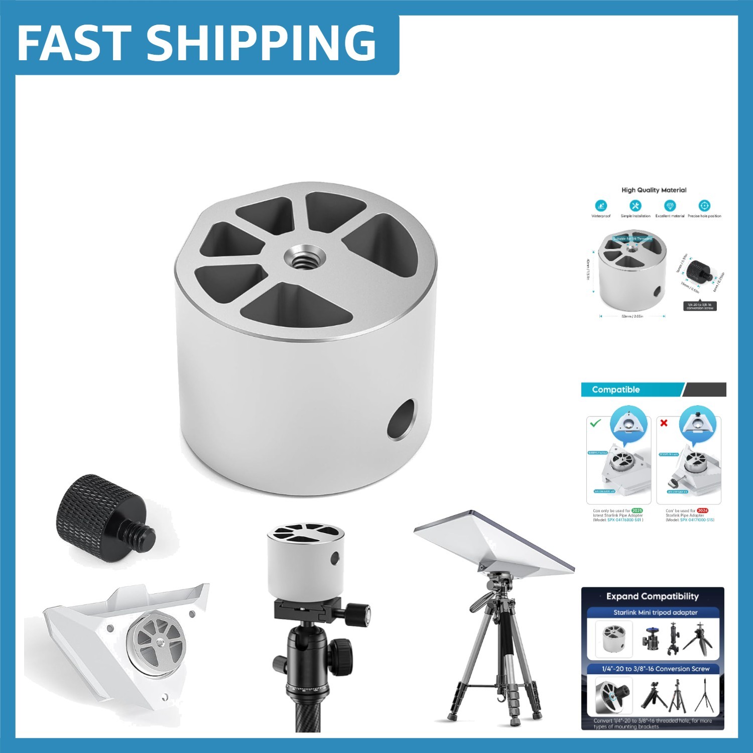 Heavy-Duty Aluminum Mount Adapter for Starlink Mini: Ultimate Stability & Height