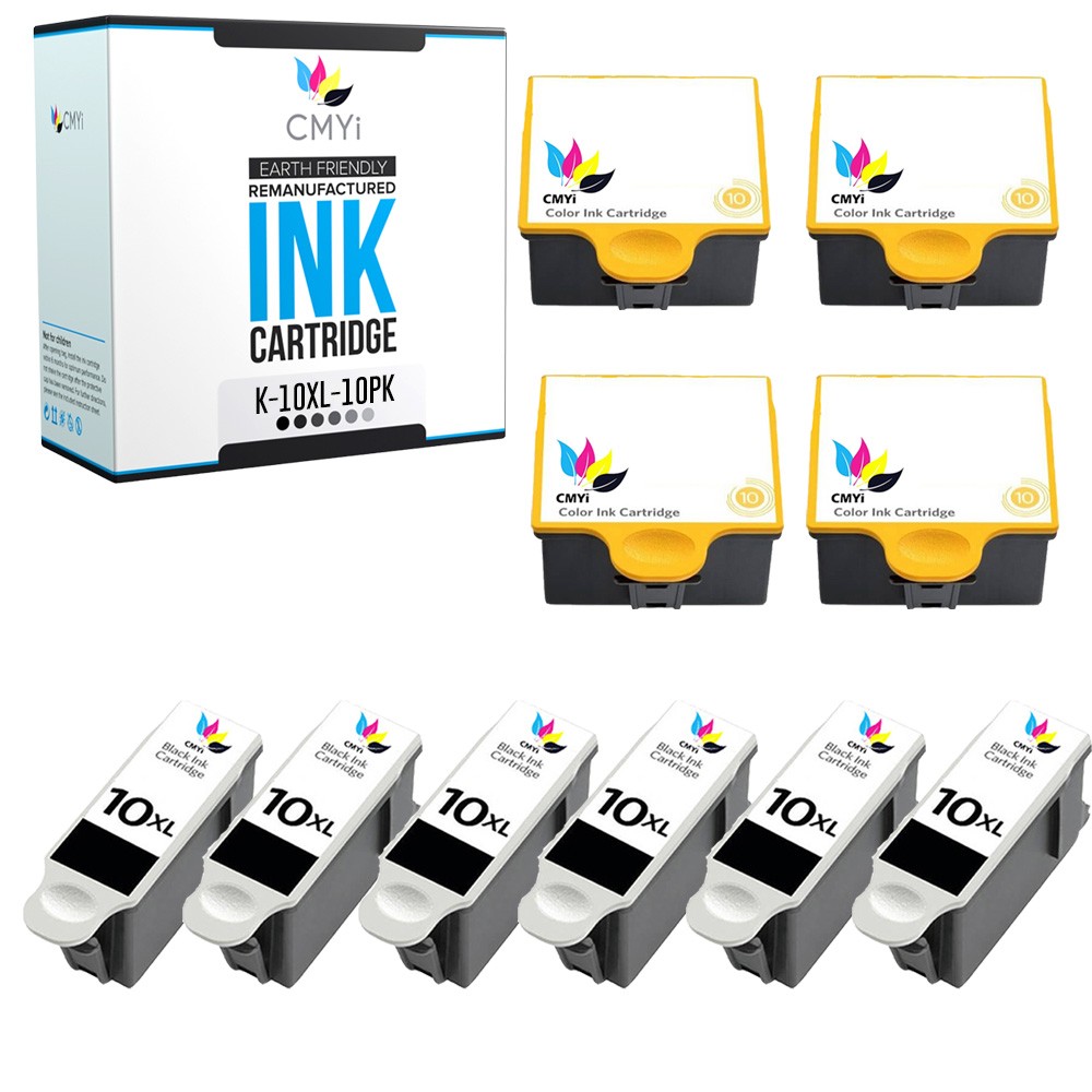 CMYi 10PK Compatible 10C & 10B Ink Cartridge for Kodak EasyShare 5100 5300 5500