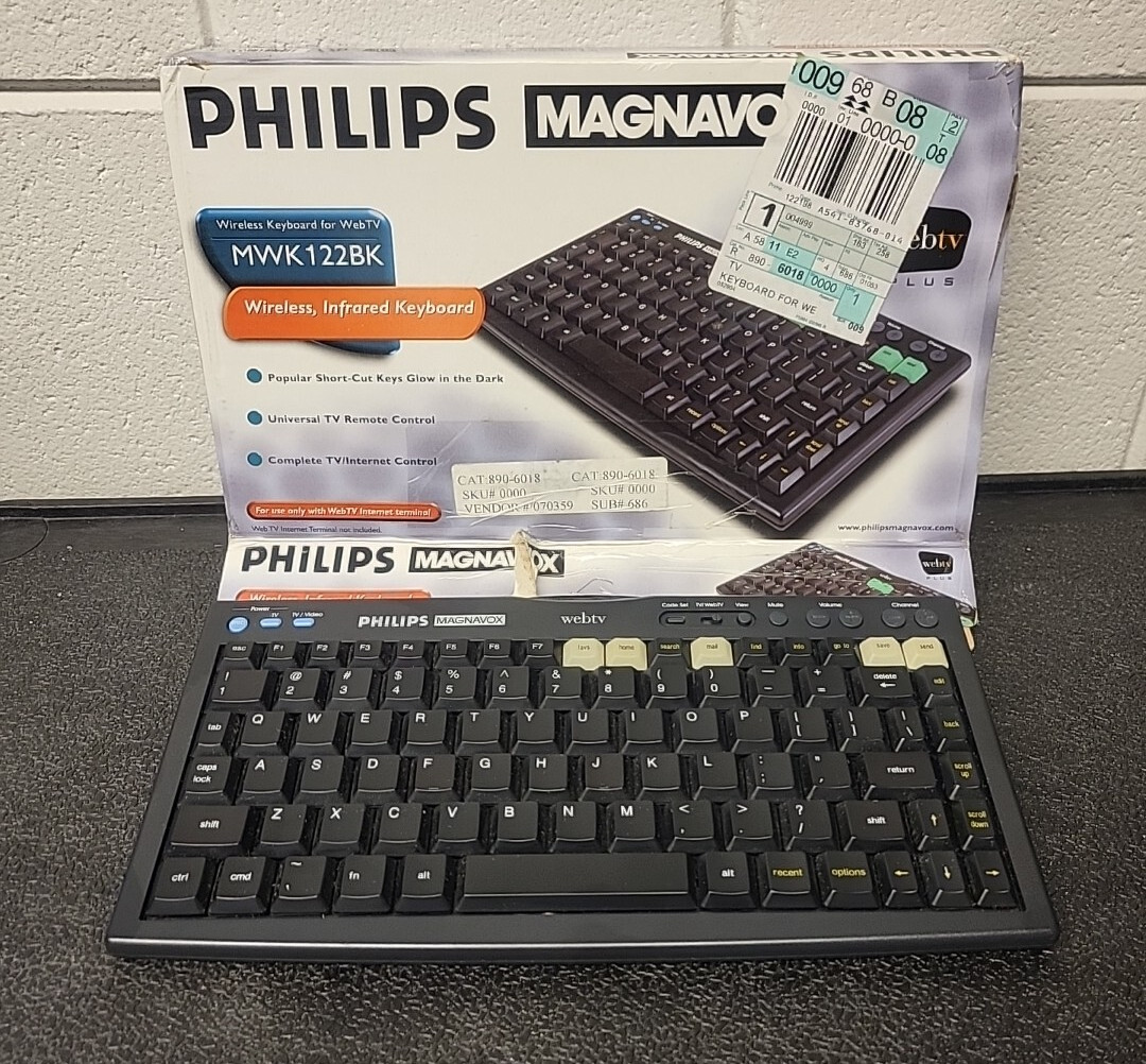 Philips Magnavox Webtv Plus MWK122BK Wireless MSN WebTV Keyboard Untested