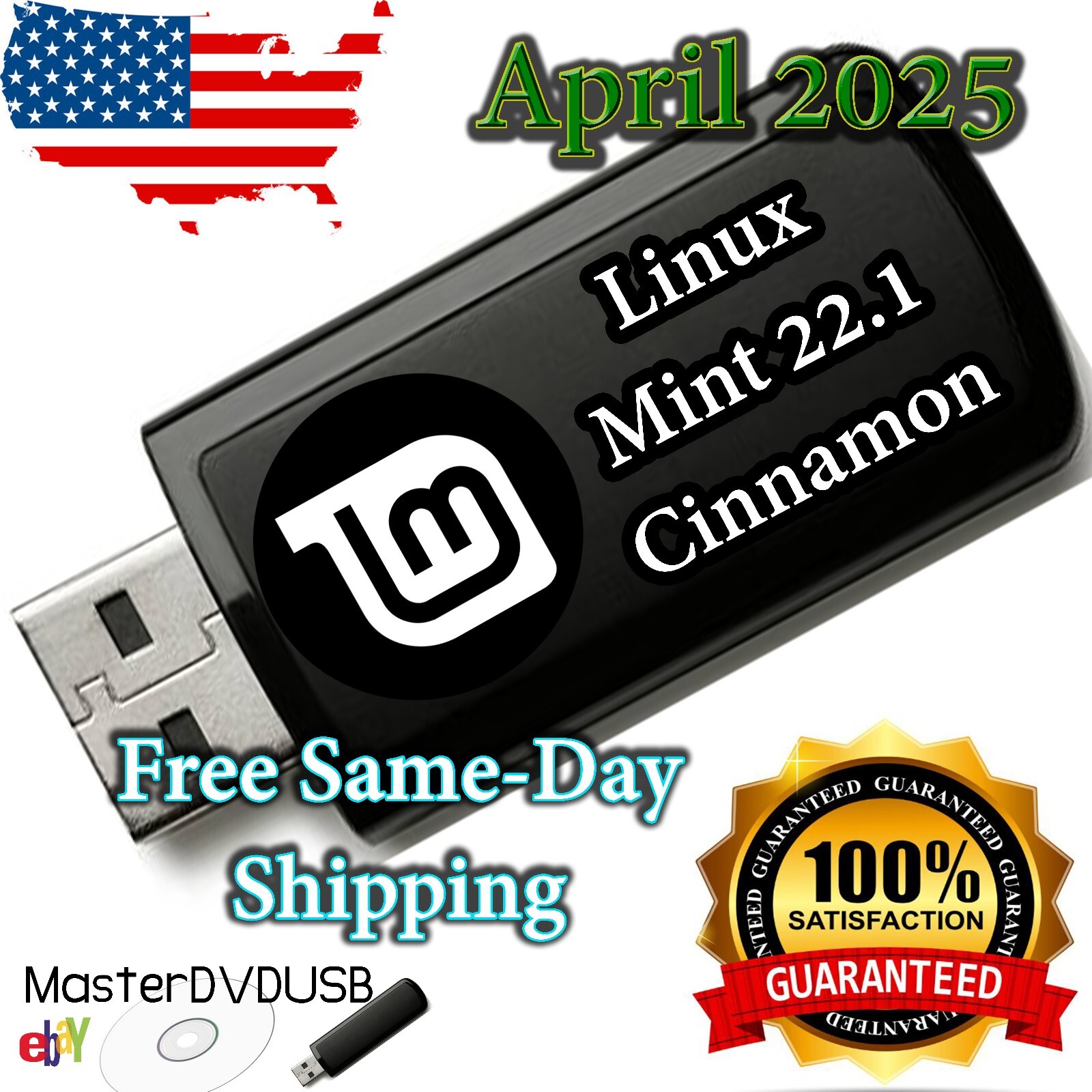 Linux Mint 22.1 Xia Cinnamon USB Drive – Premium Quality, Same-Day Shipping2025
