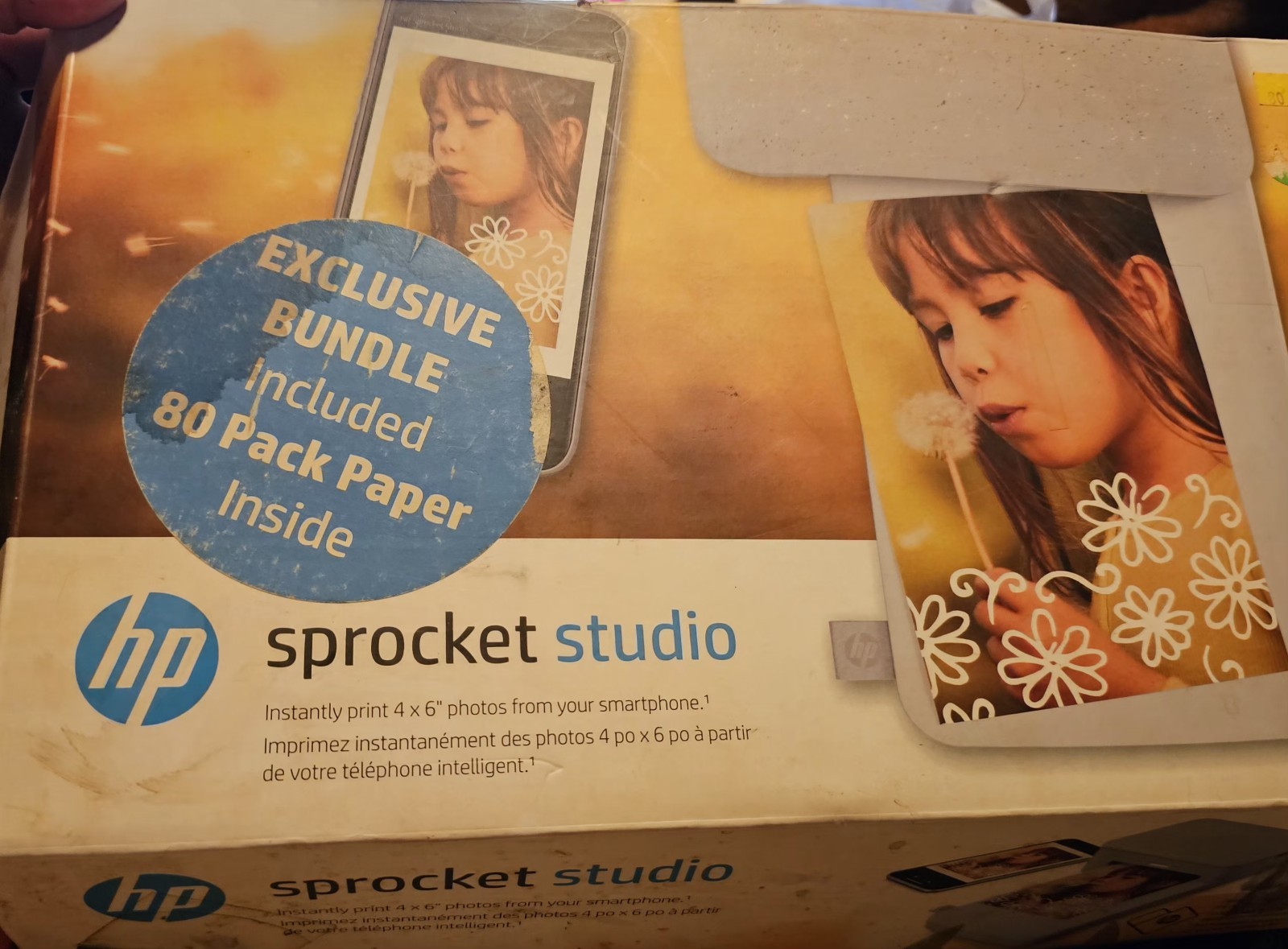 HP Sprocket Studio 4x6 Digital Photo Printer w/ 80 Sheet Paper, Bluetooth