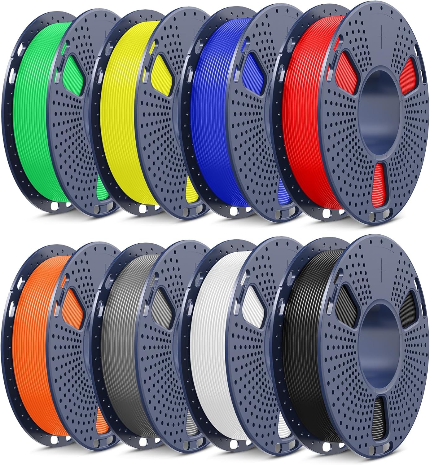 SUNLU PLA+ 3D Printer Filament Bundle 1.75mm, 8-Pack Multicolor, 2kg Total