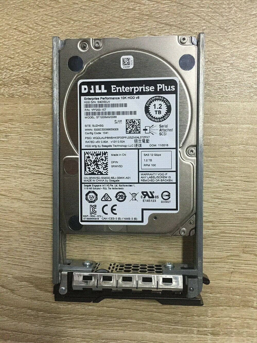 RWV5D Compatible DELL EQUALLOGIC 1.2TB 10K 12Gb 2.5" SAS Hard Drive ST1200MM0088