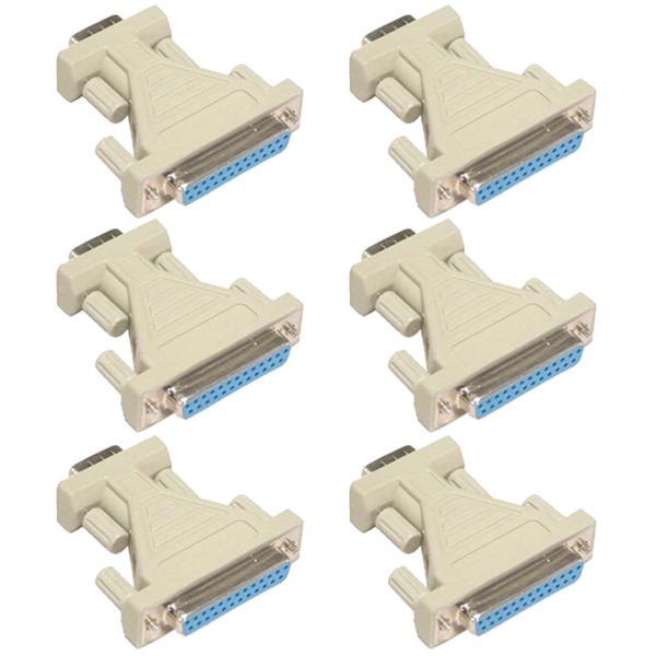 6x DB-9 Male to DB-25 Female DB9 M to DB25 F D-Sub Serial Adapter Converter