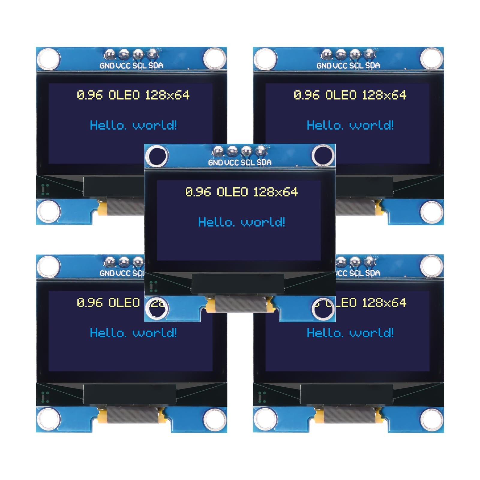 5 Pcs 0.96 Inch OLED I2C IIC Display Module, AYWHP 128x64 Pixel Serial Displa...