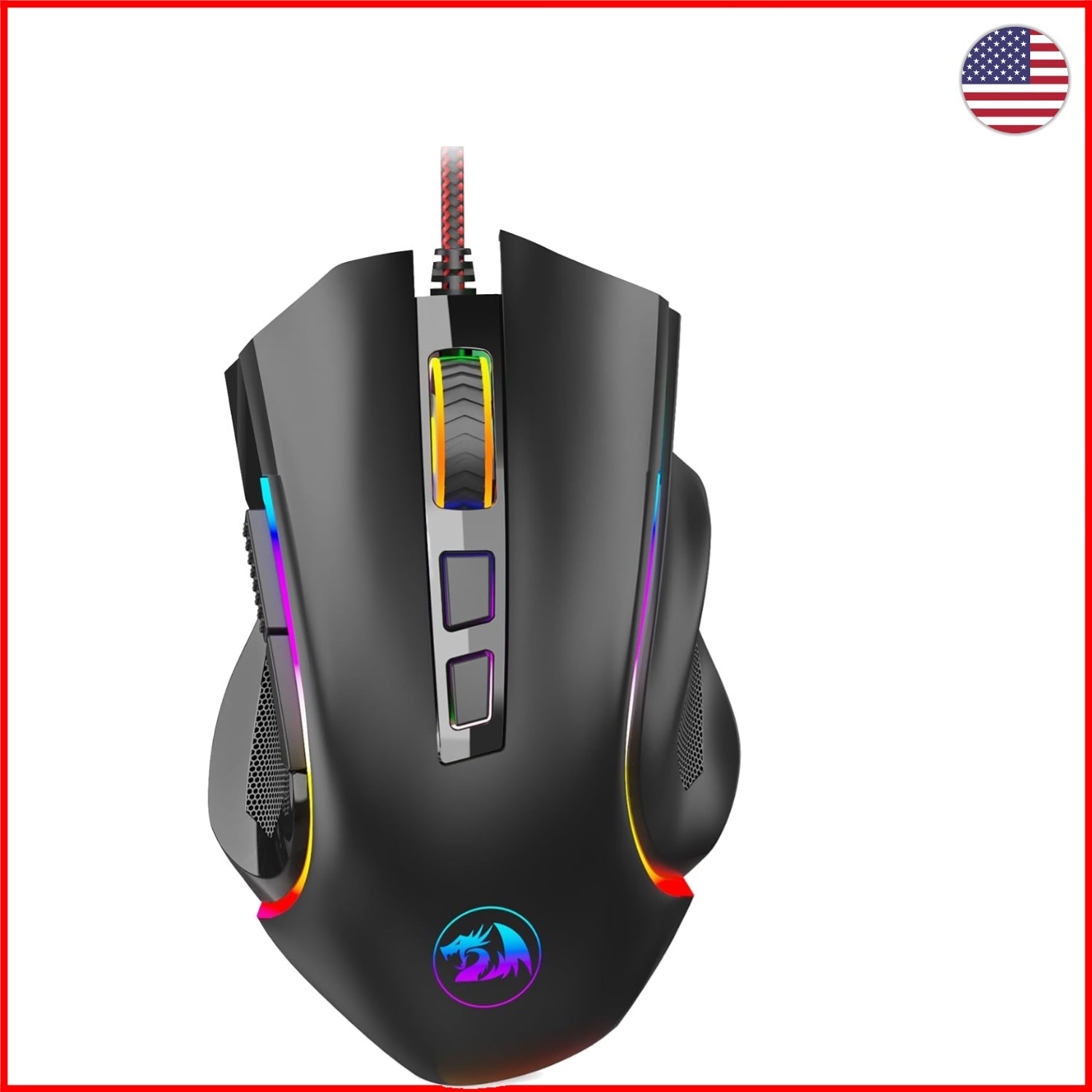 Pro-Level M602 Wired Gaming Mouse with 9 Programmable Buttons & RGB Lights