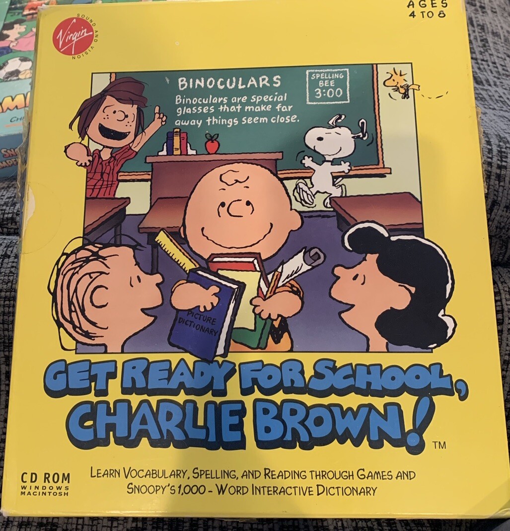 NEW In Box Vintage 1995 Get Ready For School Charlie Brown Educational PC CD Rom