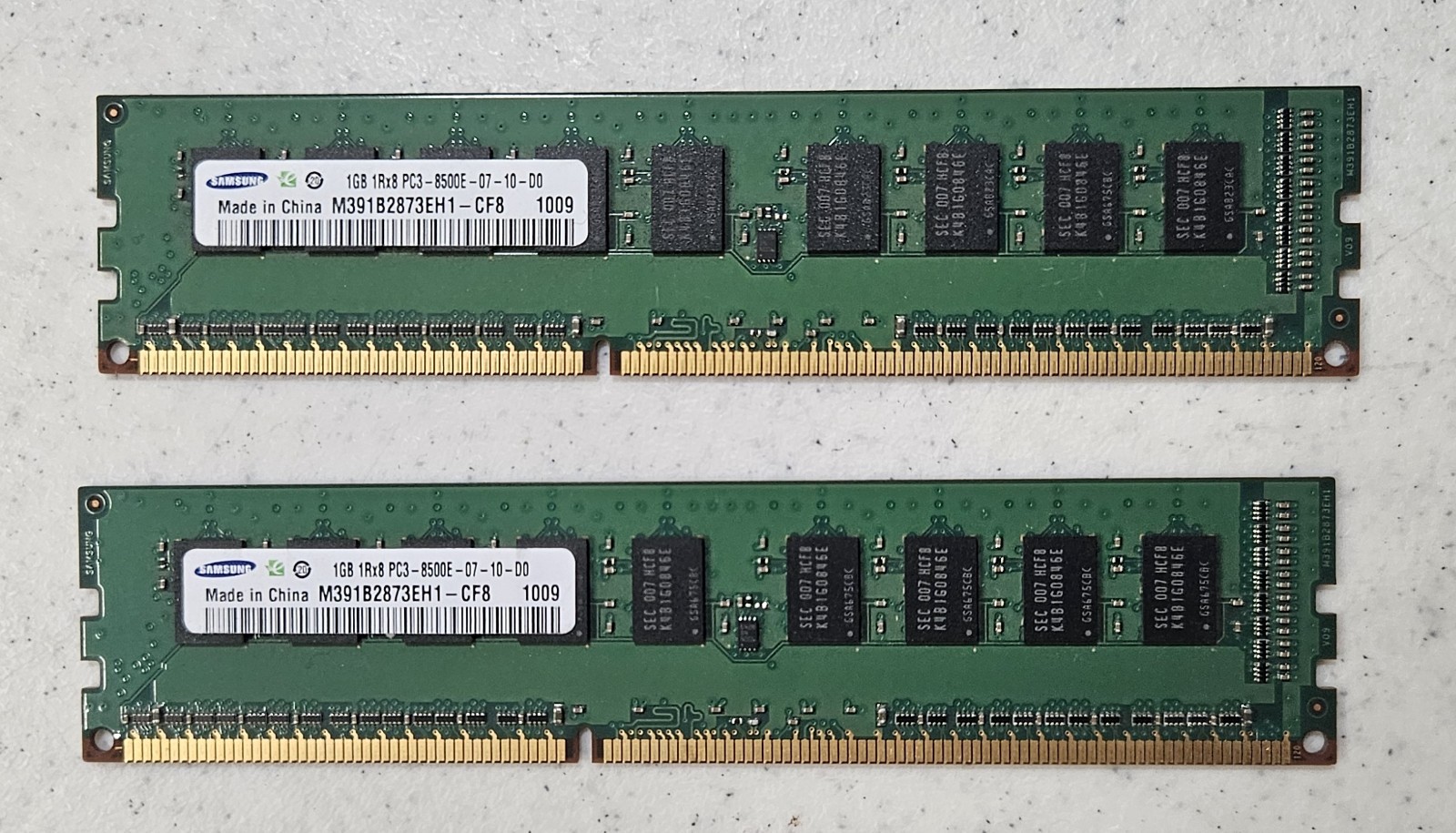 2GB Kit (2x 1GB) Samsung DDR3-1066 ECC Unbuffered PC3-8500E M391B2873EH1-CF8