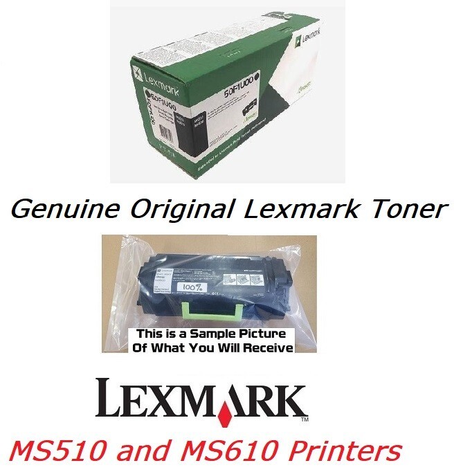 New Genuine OEM 501U Toner Cartridge MS510 MS610 50F1U00 SEALED BAG 100% Toner
