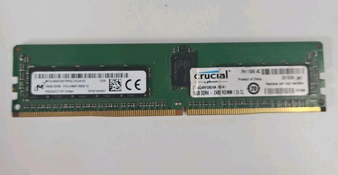 MTA18ASF2G72PDZ-2G3A1 MICRON 16GB (1X16GB) 2RX8 PC4-2400T DDR4 MEMORY