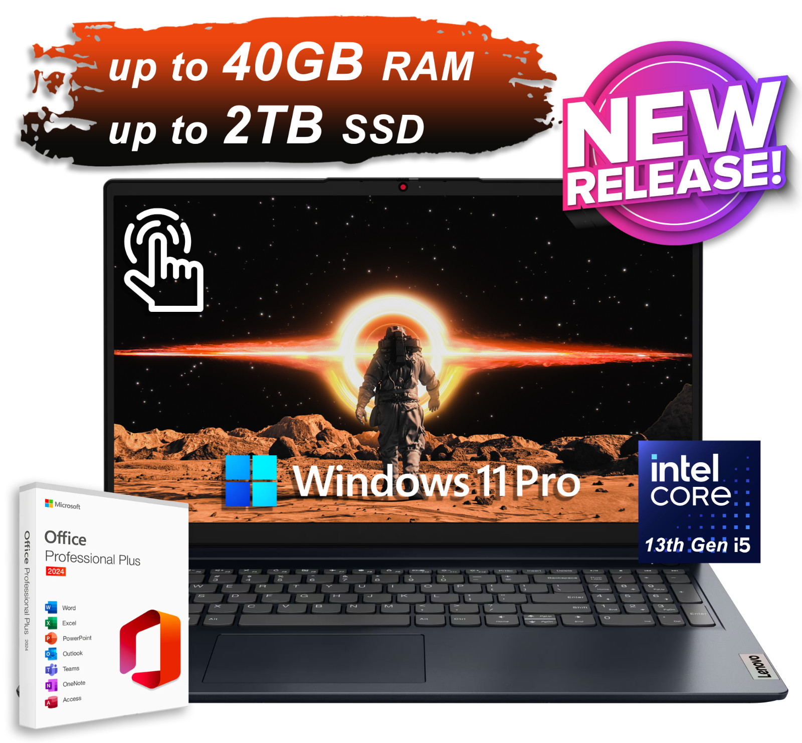2026 Lenovo IdeaPad Laptop 15.6 Touch 10-Core Intel i5 Upto 40GB RAM 2TB SSD Pro