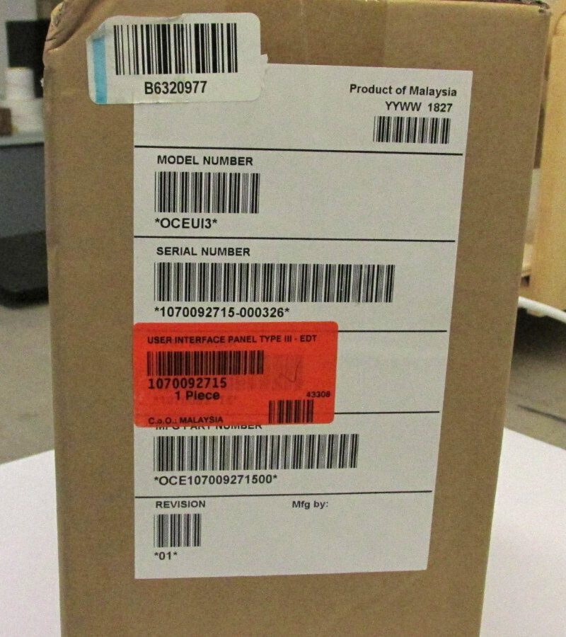 Oce-1070092715 User Interface Panel Type III