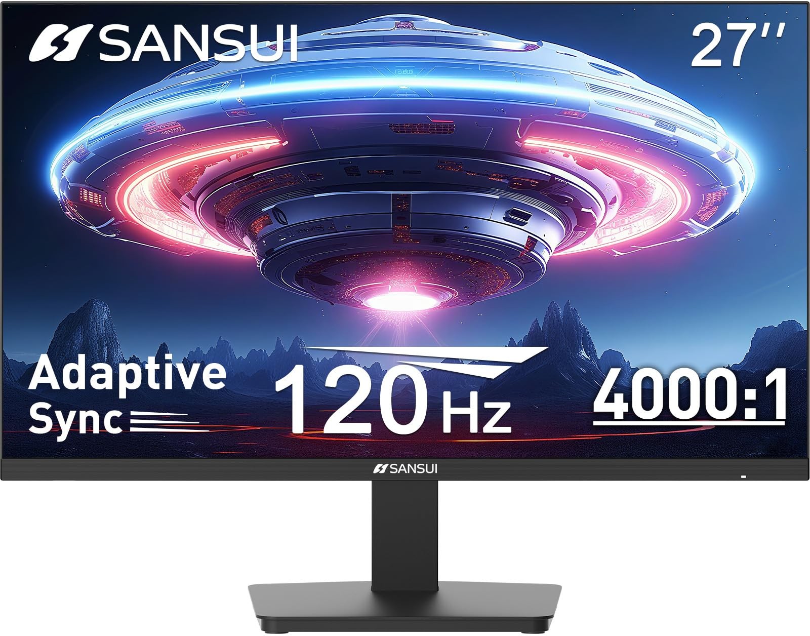 SANSUI 27 Inch Computer Monitor 120Hz, FHD 1080P Flat Monitor, HDMI DP ES-27F2