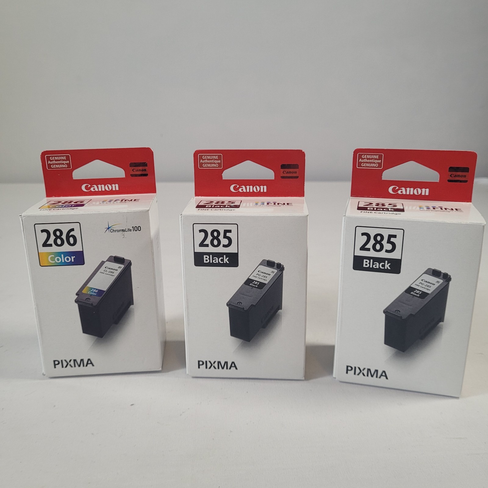 OEM Canon PG-285 CL-286 Ink Cartridges 3 Pack 2 Black 1 Color Genuine NEW