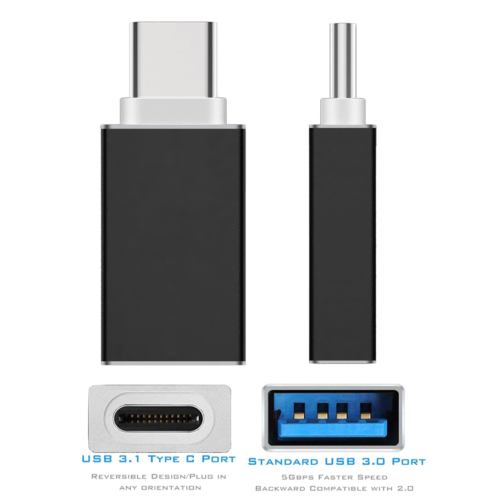 USB-C to USB 3.0 Adapter OTG Cable for MacBook Pro/Air 2024-2016, Dell XPS 15/13