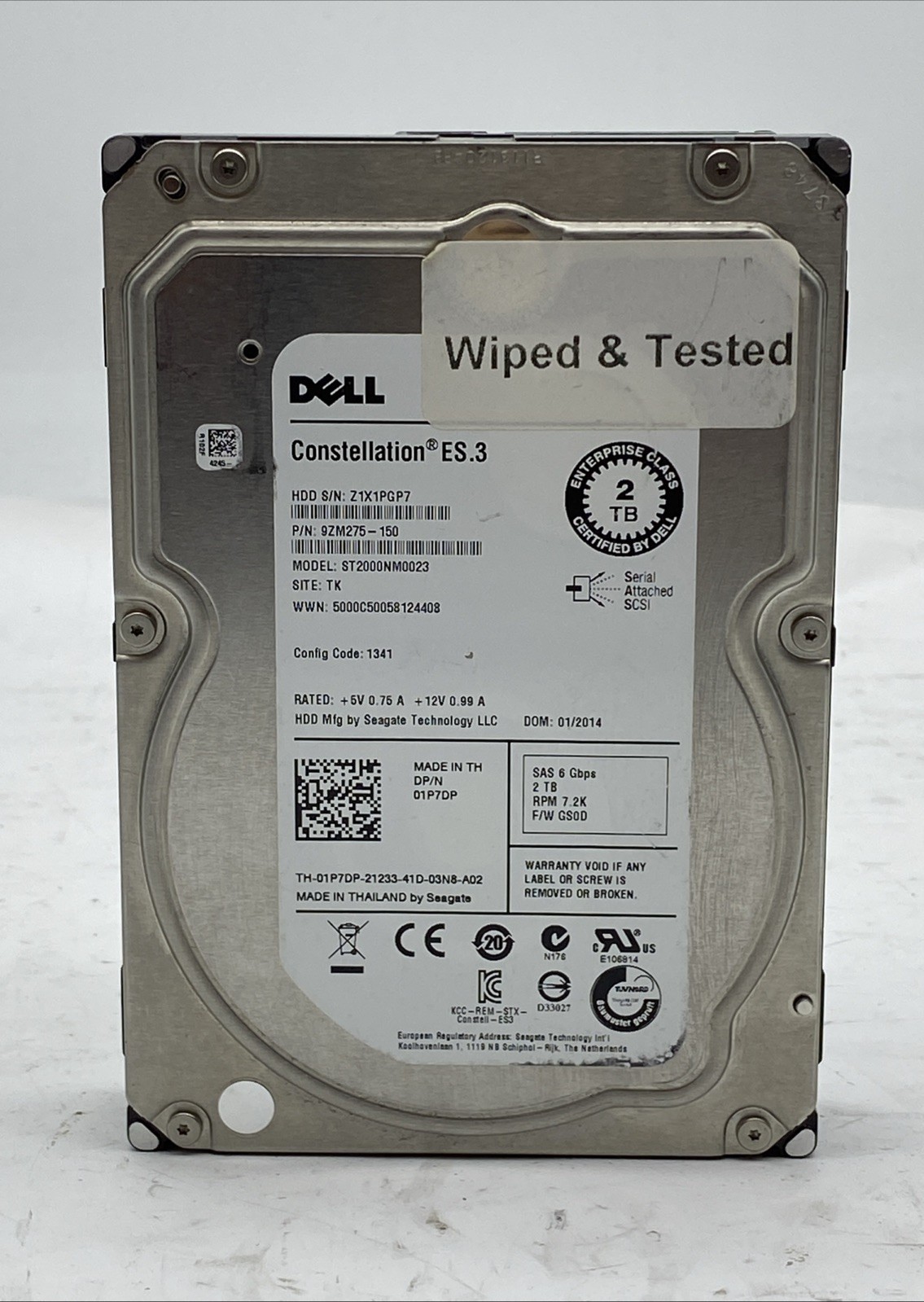 Dell Constellation ES.3 HDD 3.5" SAS 2TB ST2000NM0023 9ZM275-150