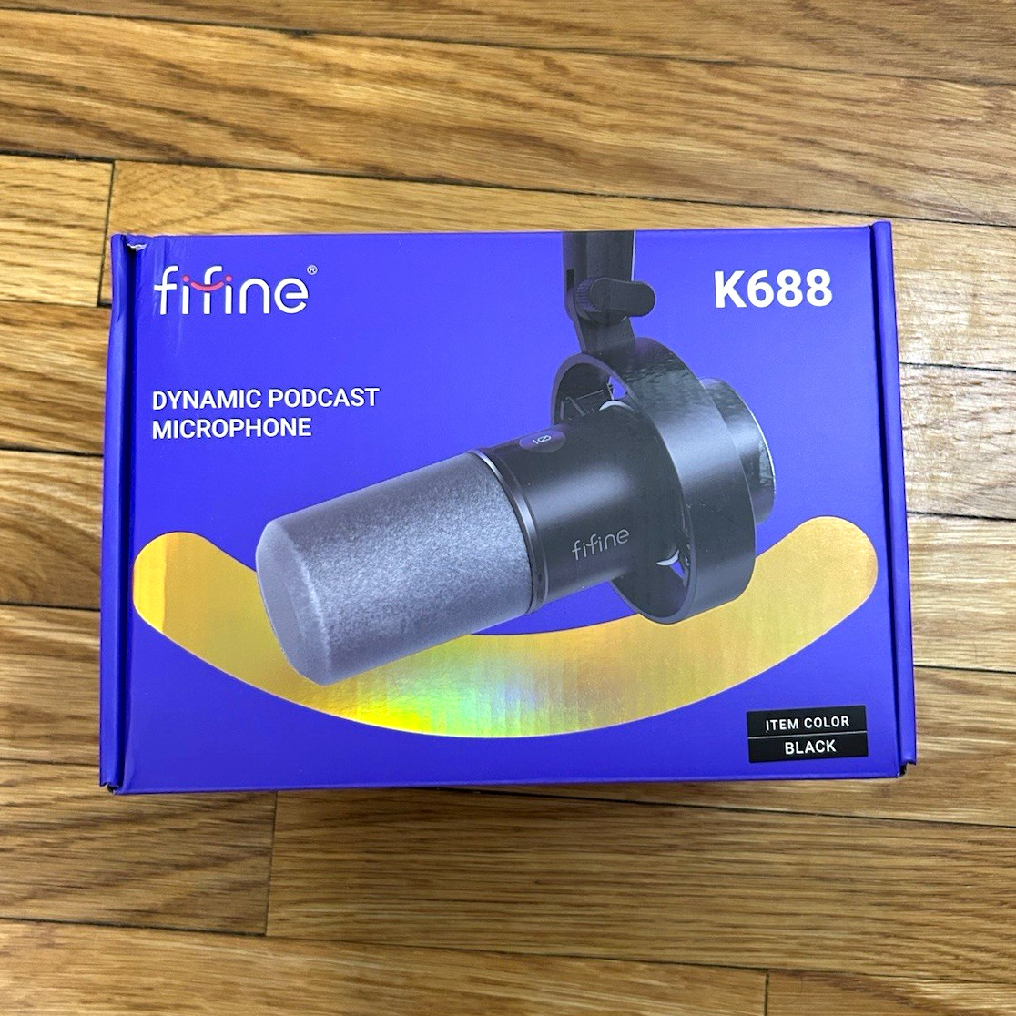 FIFINE K688 Dynamic Cardioid Podcast Microphone USB/XLR Black Mute Gain