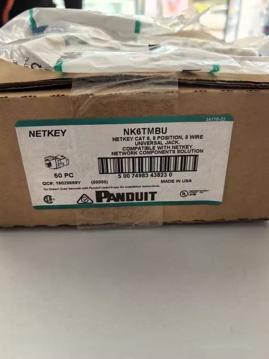 PANDUIT NETKEY NK6TMBU 8 WIRE TOOL-LESS KEYSTONE JACK BLUE CAT6 (BOX of 50)