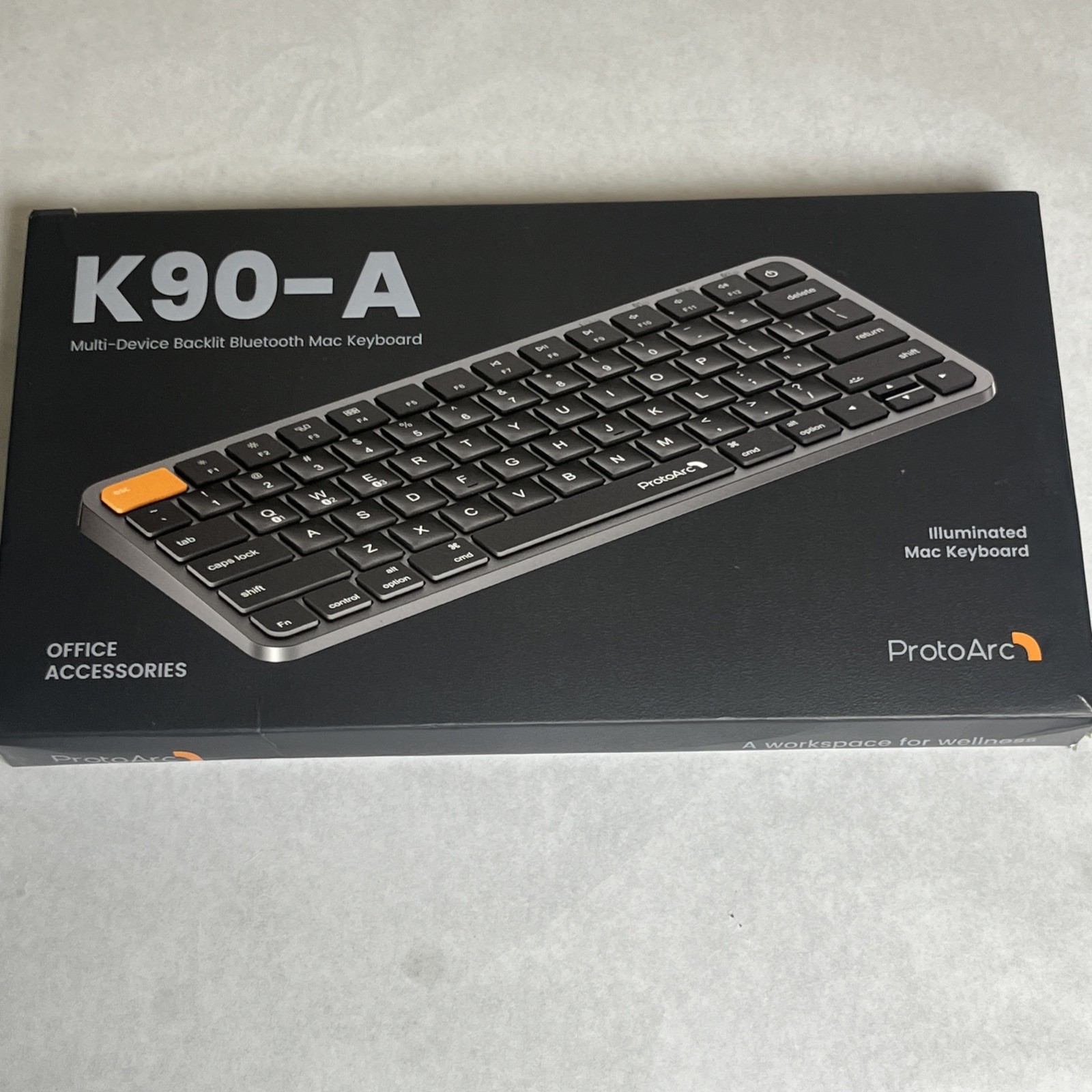 ProtoArc Backlit Compact Wireless Keyboard for Mac, K90-A Bluetooth Keyboard