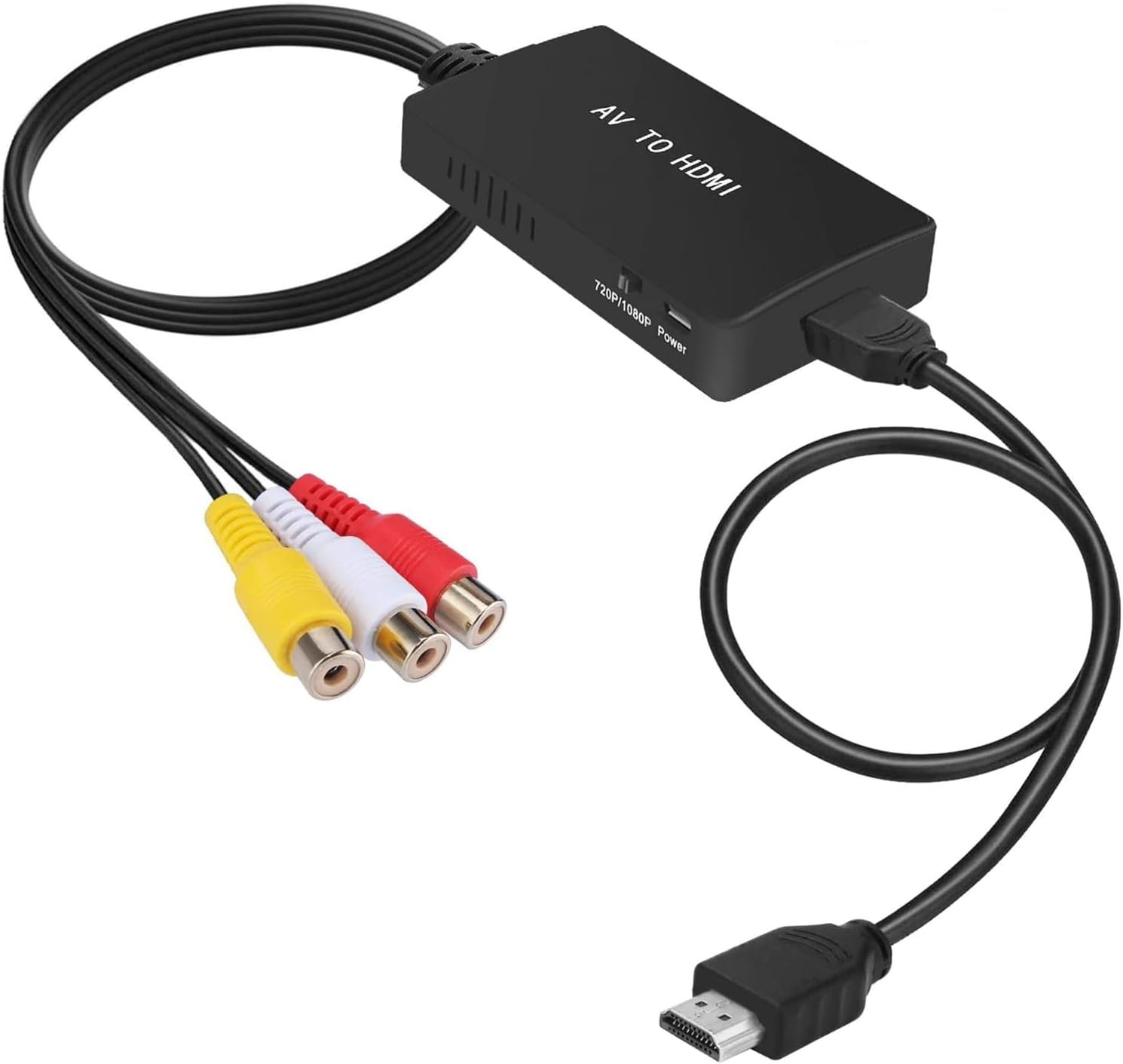 Tengchi RCA to HDMI Converter, Composite Adapter Support 1080P Black 
