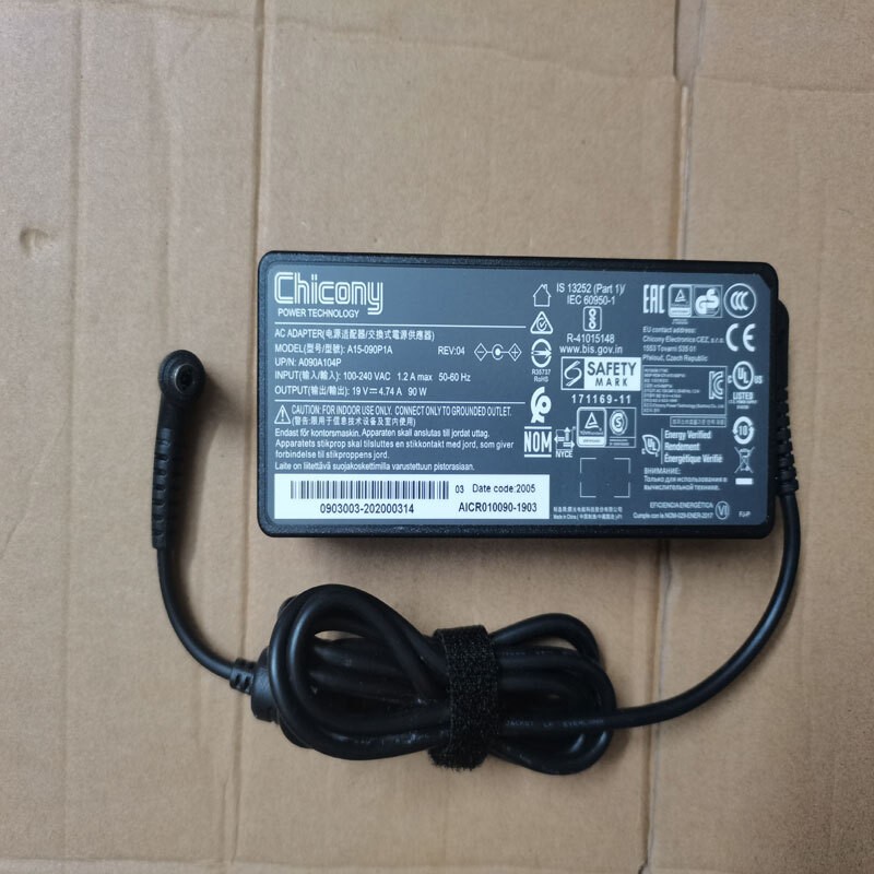 New Genuine Chicony 19V 4.74A 90W A15-090P1A charger for Clevo NoteBook NK50SZ