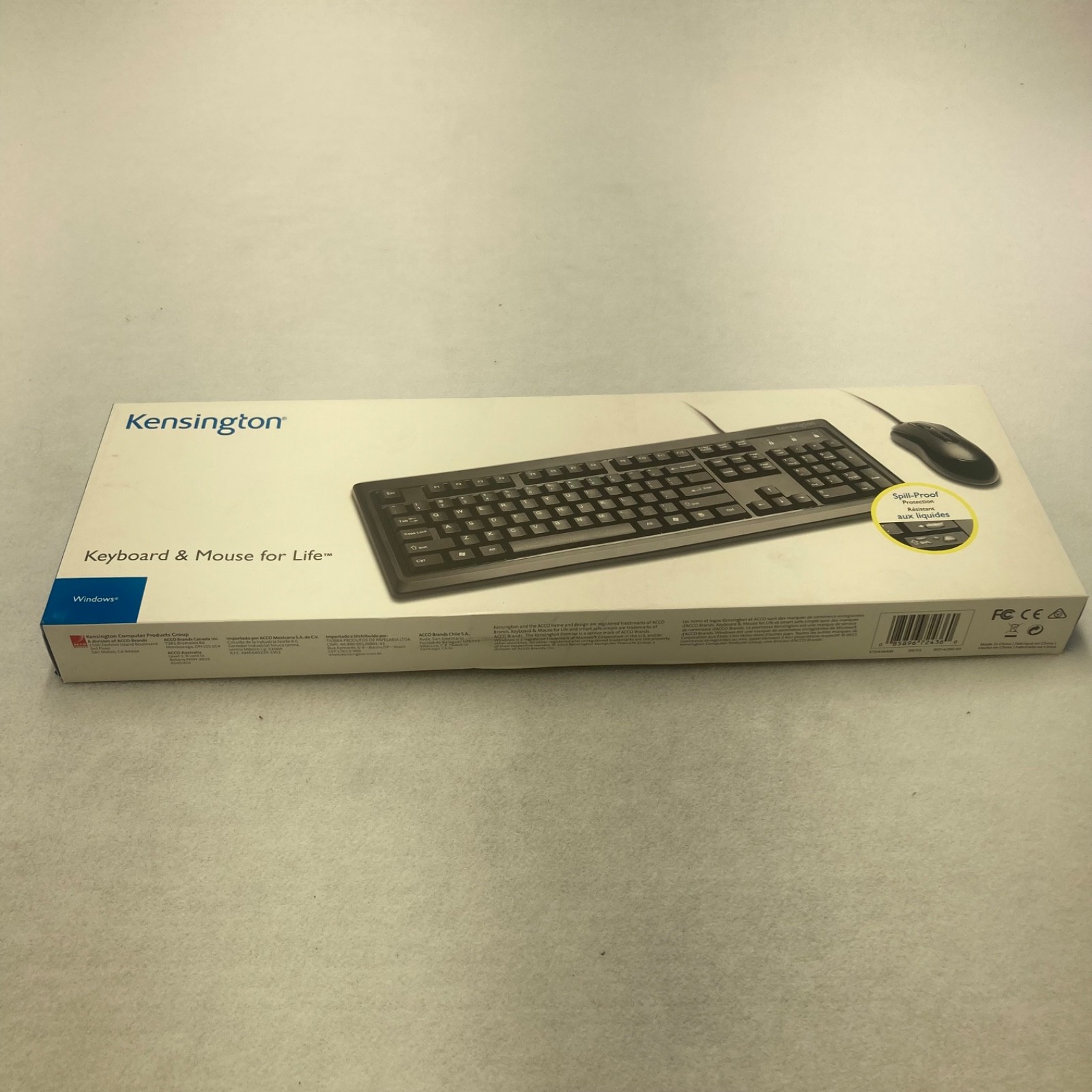 Kensington K72436AM Keyboard & Mouse Desktop Set, Wired USB, Black New