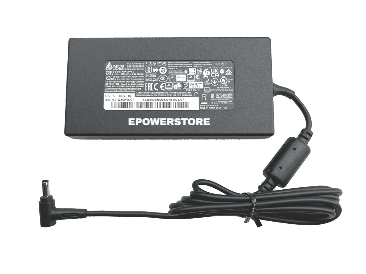120W AC Power Adapter Charger For MSI Cyborg 15 A13VE 2023 Gaming Laptop US Cord