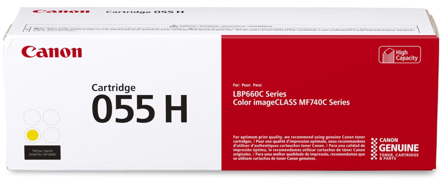 Canon 055H Yellow Toner Genuine OEM High Yield 5900 Pages New