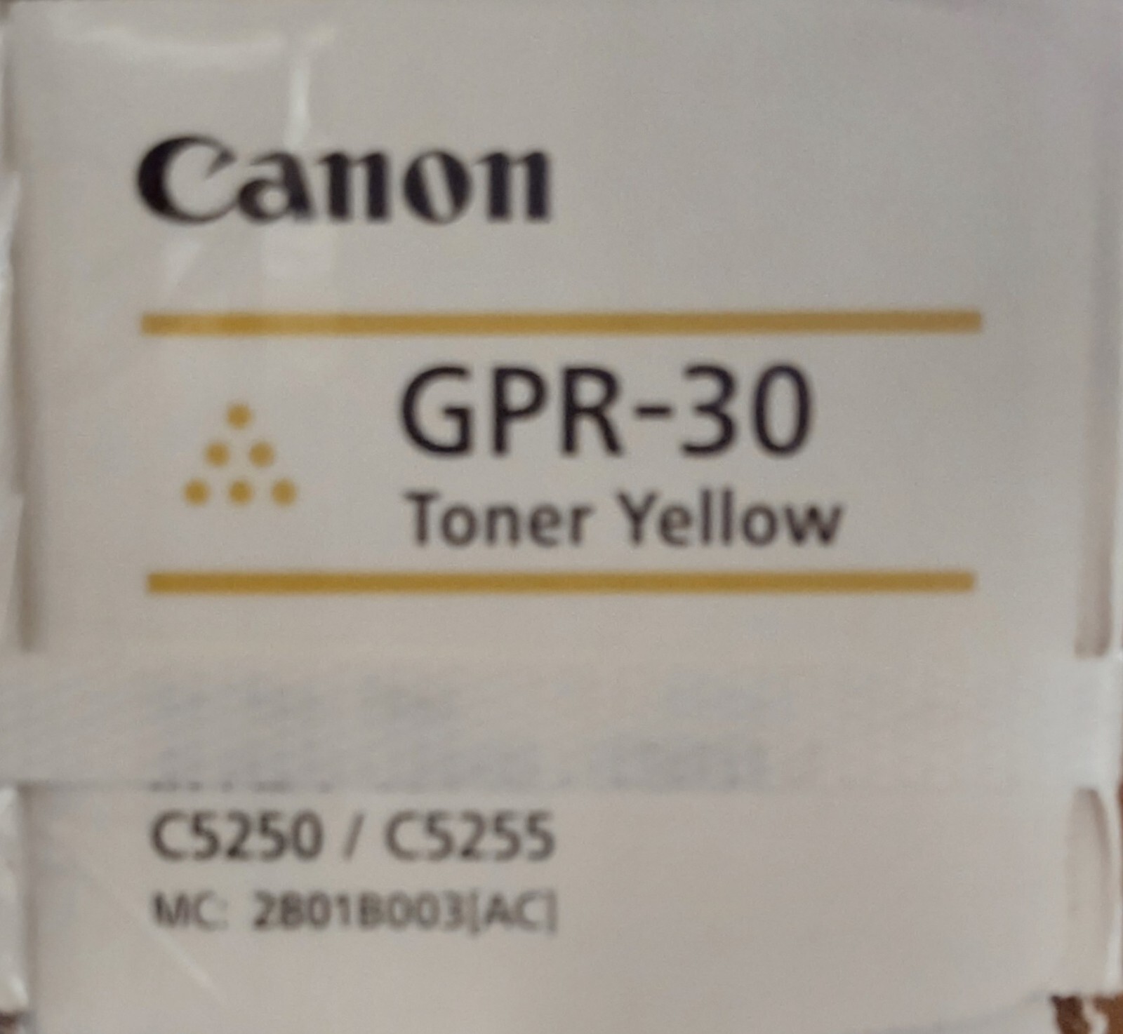 CANON GPR 30 YELLOW TONER - NEW