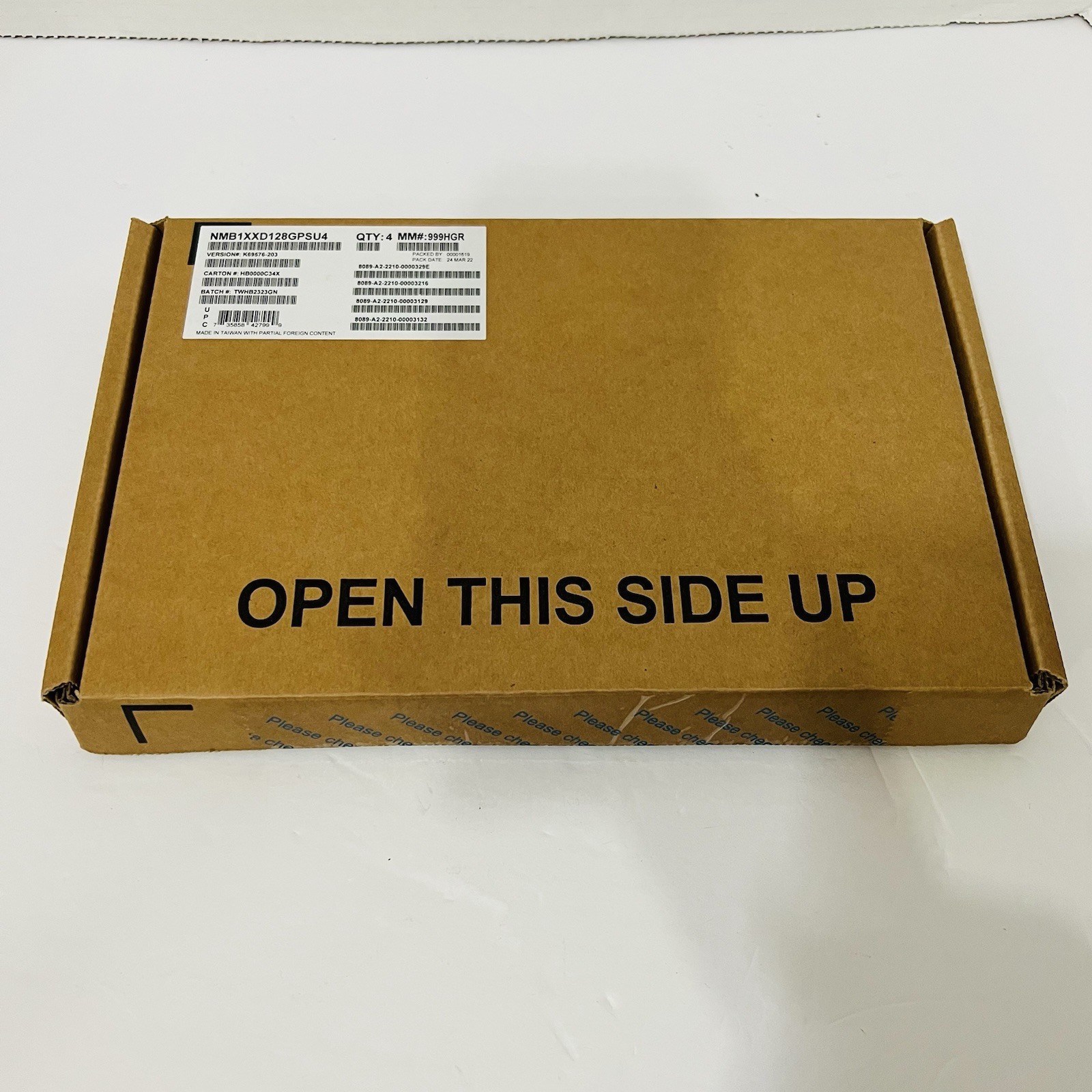 Optane Persistent NMB1XXD128GPSU4 128GB PC4 DDR4 DCPMM Server Memory RAM Qty 4x