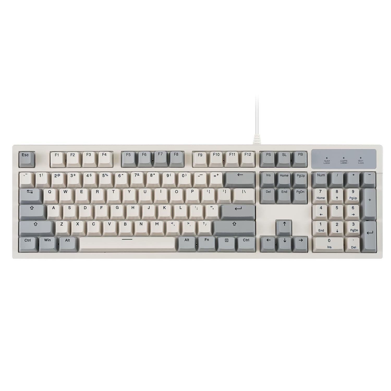 Wired Mechanical Full-Size USB Keyboard with Brown Tactile Switch - Retro