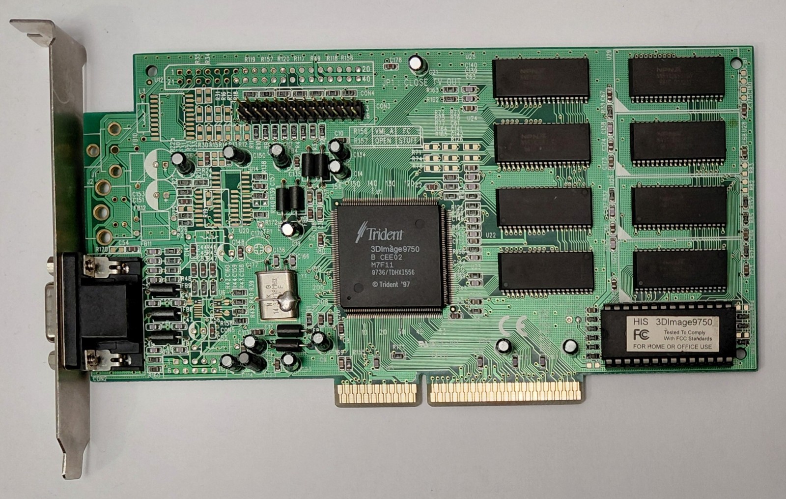 HIS 3DImage9750 AGP Graphics Card (Trident 3DImage9750, 4MB, Retro, 1998)