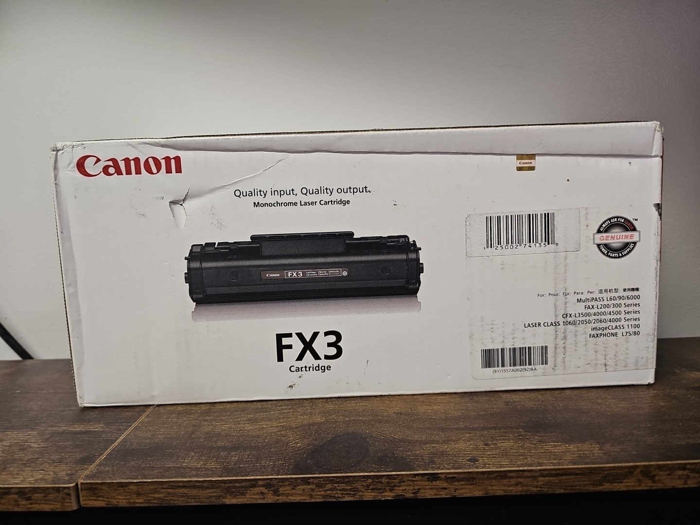 OEM Canon FX3 Black Toner Cartridge 1557A002 BA Genuine New Sealed