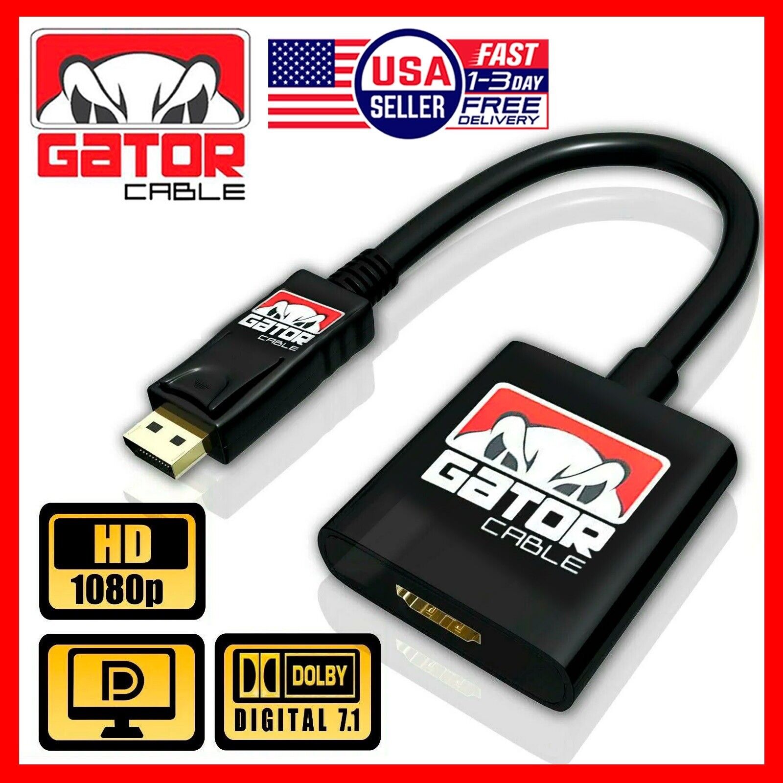 Display Port DP Male to HDMI Female Adapter Converter Dongle Cable PC Monitor 