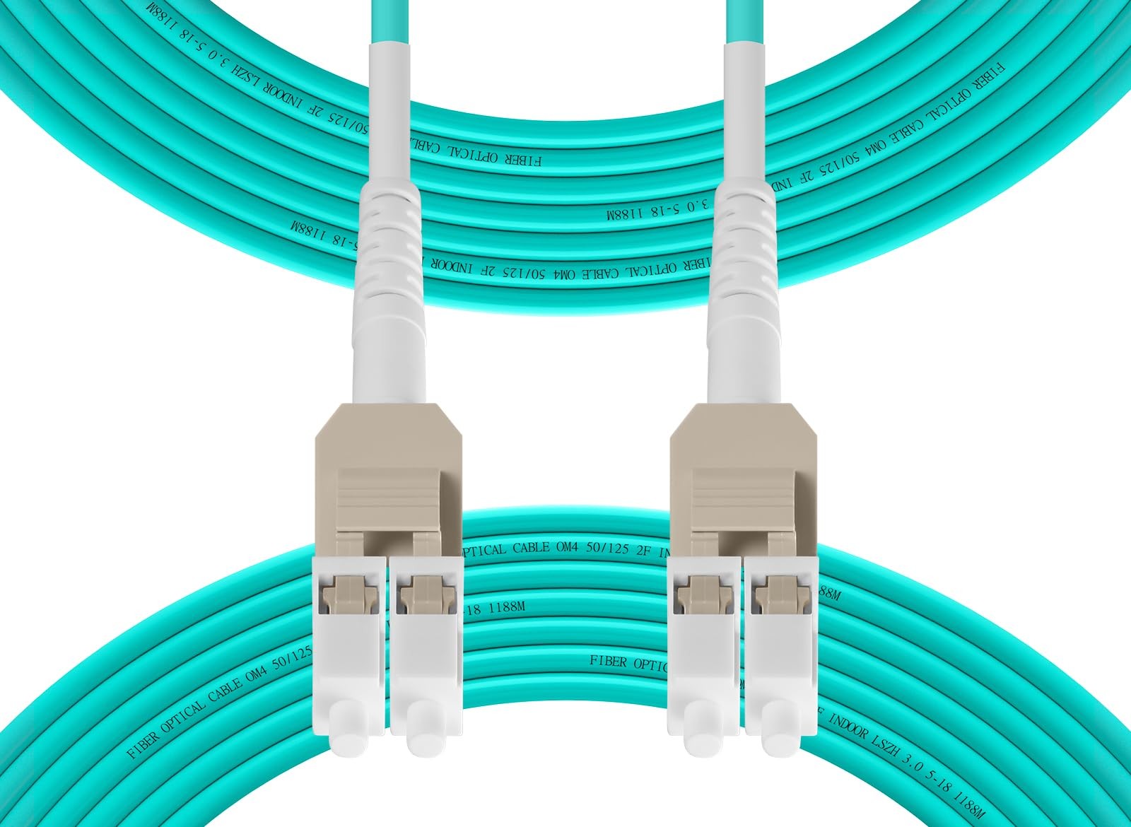 Uniboot OM4 Duplex LC to LC Multimode Fiber Patch Cable 2M 7FT LSZH