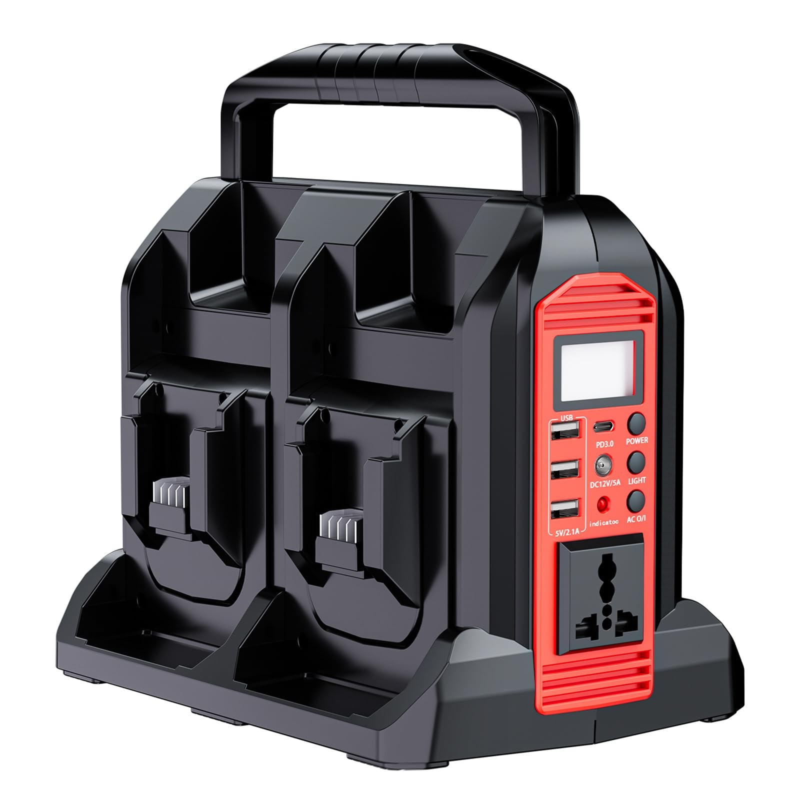 Power Inverter 4-Port 350W DC 18V to AC 120V for Milwaukee M18 18V Battery