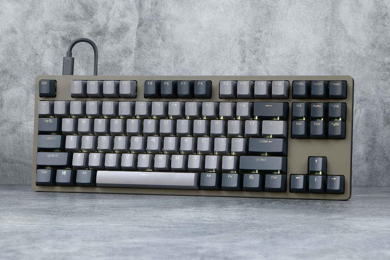 DROP ENTR Wired Mechanical Keyboard R3 87 keys Olive Gray Gateron Yellow KS3