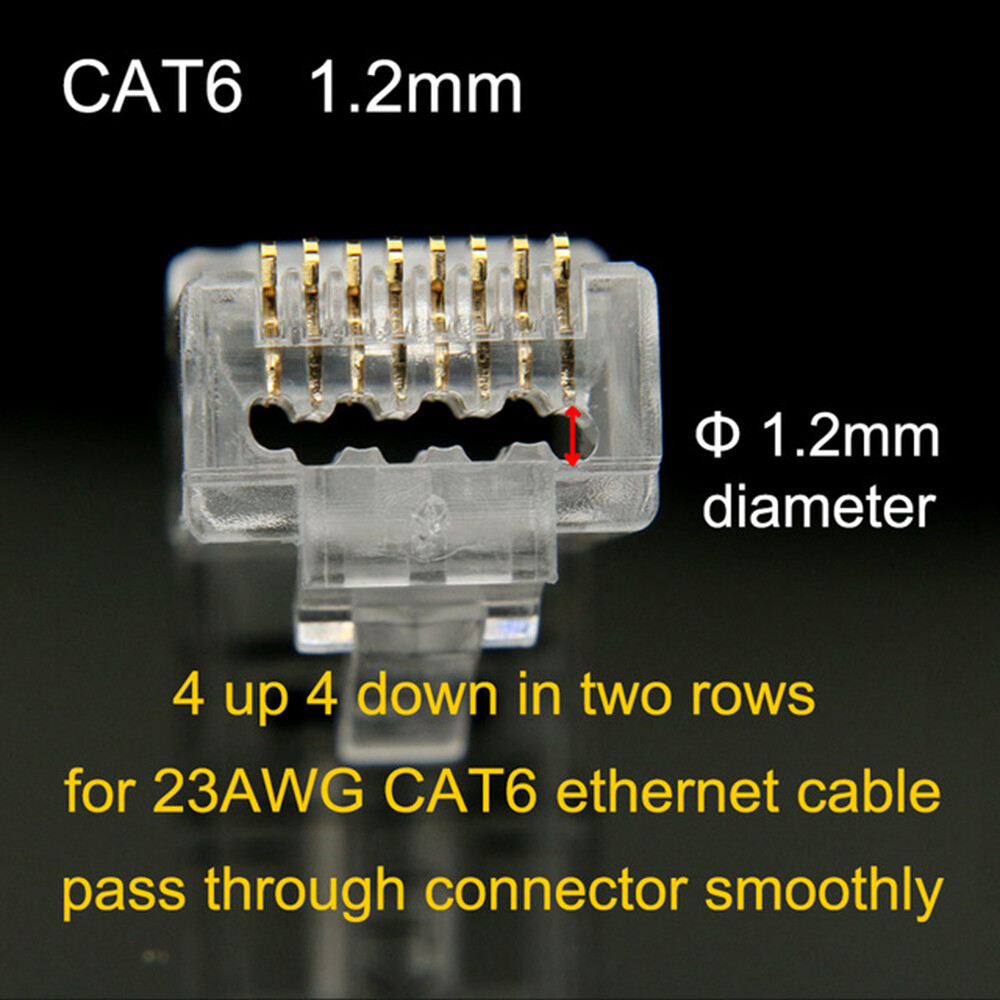 50PCS Easy Pass RJ45 Connector Cat6 RJ45 Ethernet Cable Plug UTP 8P8C Network