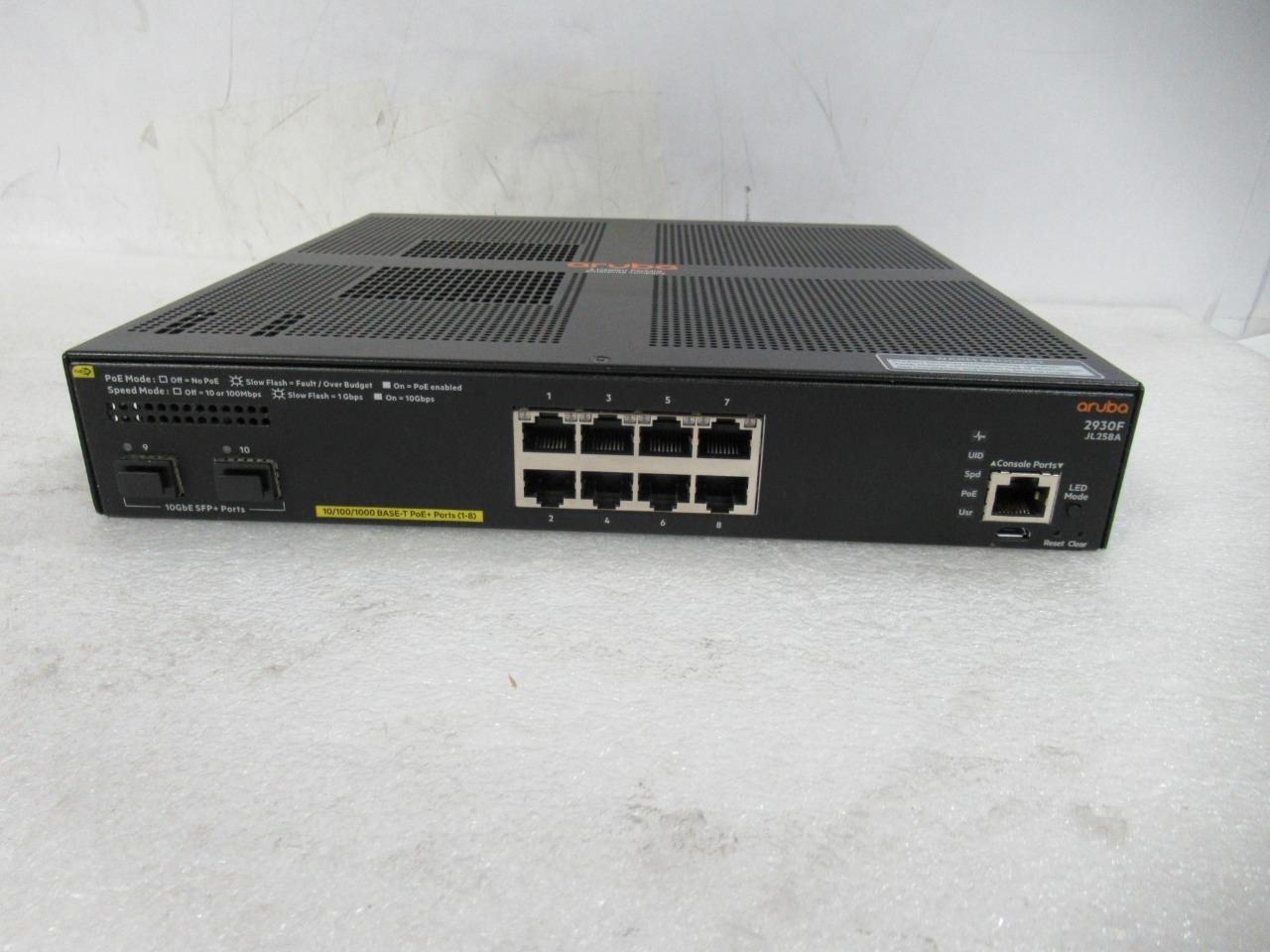 HPE Aruba JL258A 2930F 8-Port PoE+ 2SFP Network Switch